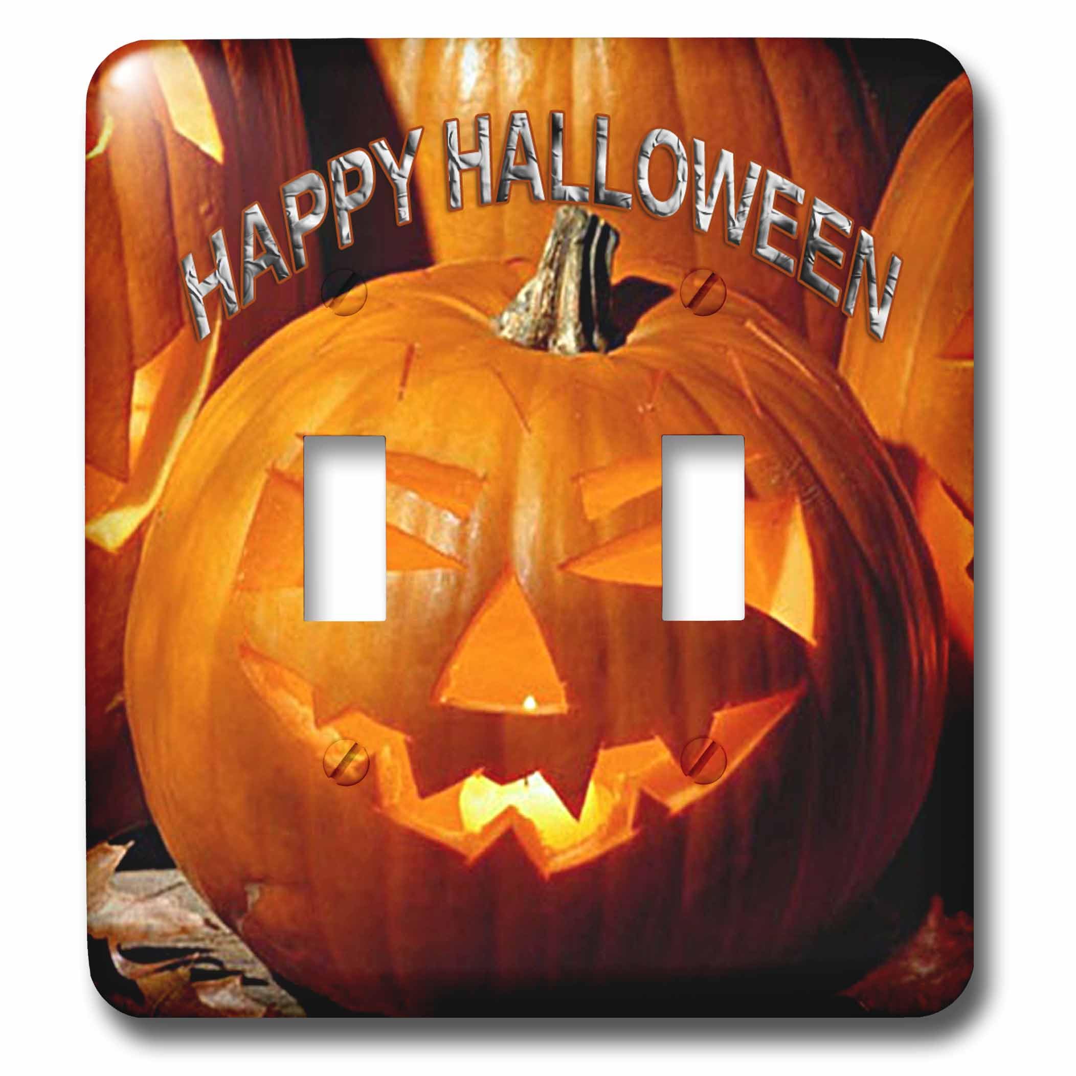 Interrupteur Happy Halloween double à bascule pour décoration murale festive