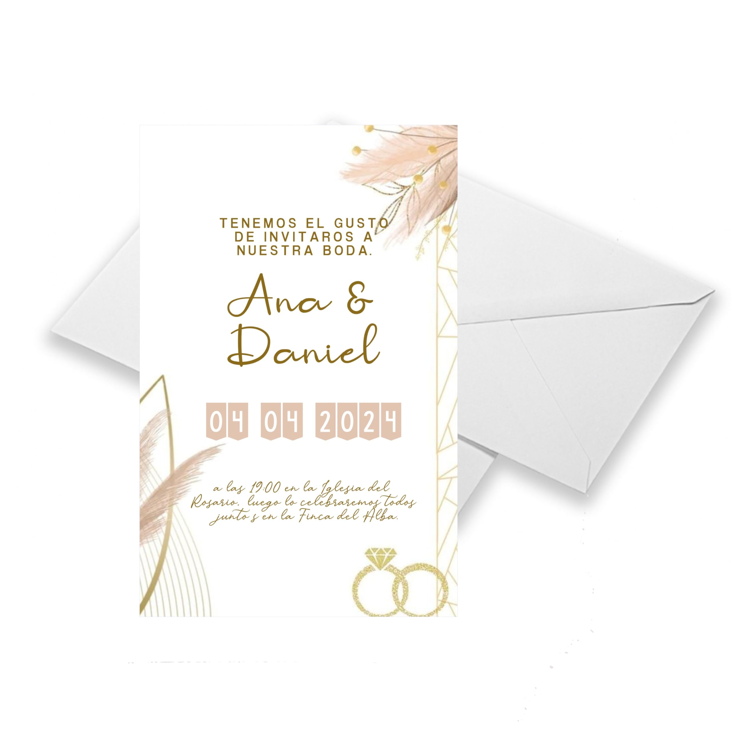 Invitaciones de Boda Personalizadas. Pack 27 uds. Sobres Invitaciones Boda Incluidos. Tarjetas Estudio 14x9 cm. Papel Fotográfico 250 gr. Tarjetas Agradecimiento