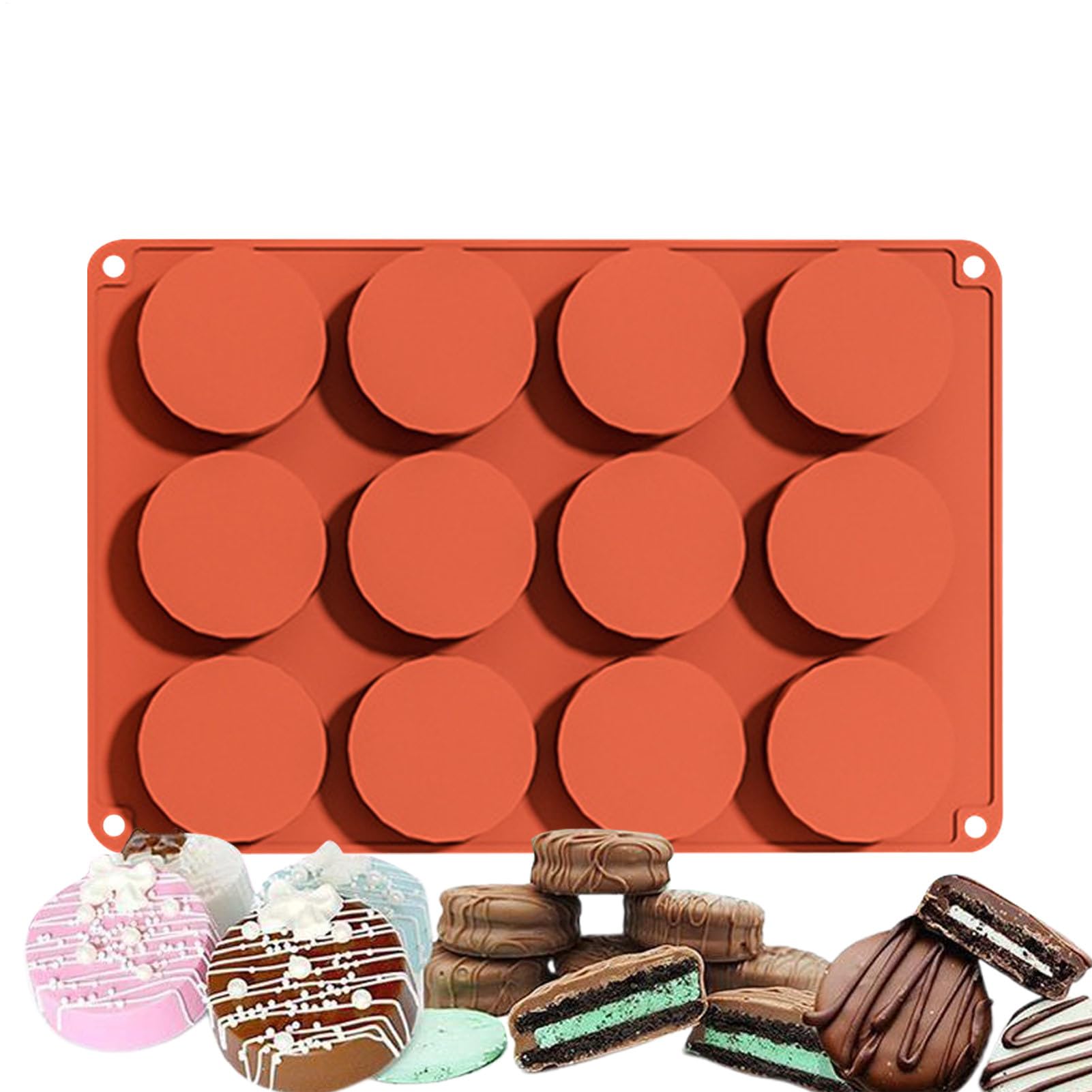 Silikon-Kuchenform, Süßigkeitenformen aus Silikon-Kuchen-Puck-Form aus mit | 12 Mulden,Schokoladenformen, Kuchenform für, Pudding, Kuchen machen, Schokolade