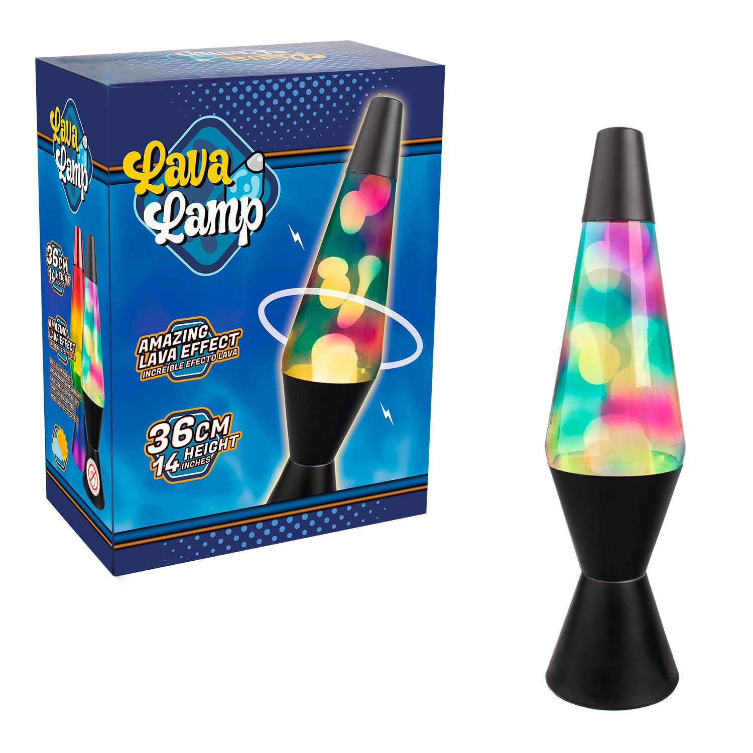 Black Lava Lamp | Lava Lamp | Lavas Lamp | Large Lavas Lamp 38 cm | Ideal for Meditation | Relaxing Effect | Decoration Room, Living Room, Living Room | Original Gift
