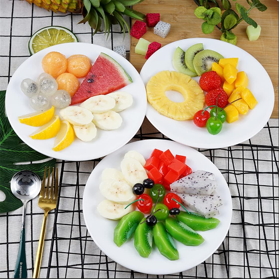 Zzooi Artificial Assorted Fruit Slices with Plate Display Props - Fake Fruit Platter for Shop Showcase Decor
