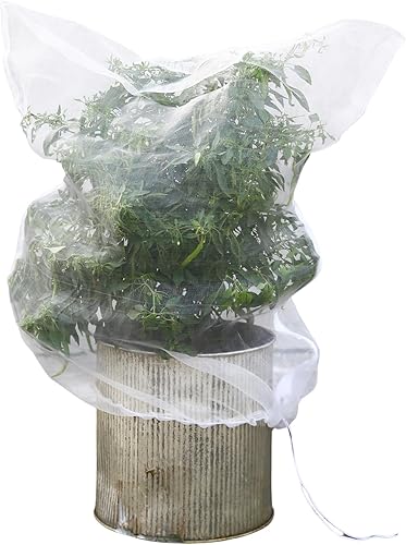 Vagocom Paquete de 2 mallas grandes de protección para jardín, 6.6 pies x 8.2 pies, cubierta de red para pájaros con cremallera y cordón, protege