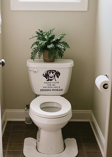 Miniatura 4 de Divertidas calcomanías para tapa de inodoro de perro, extraíble, impermeable, vinilo para asiento de inodoro, cierra la tapa, el perro tiene