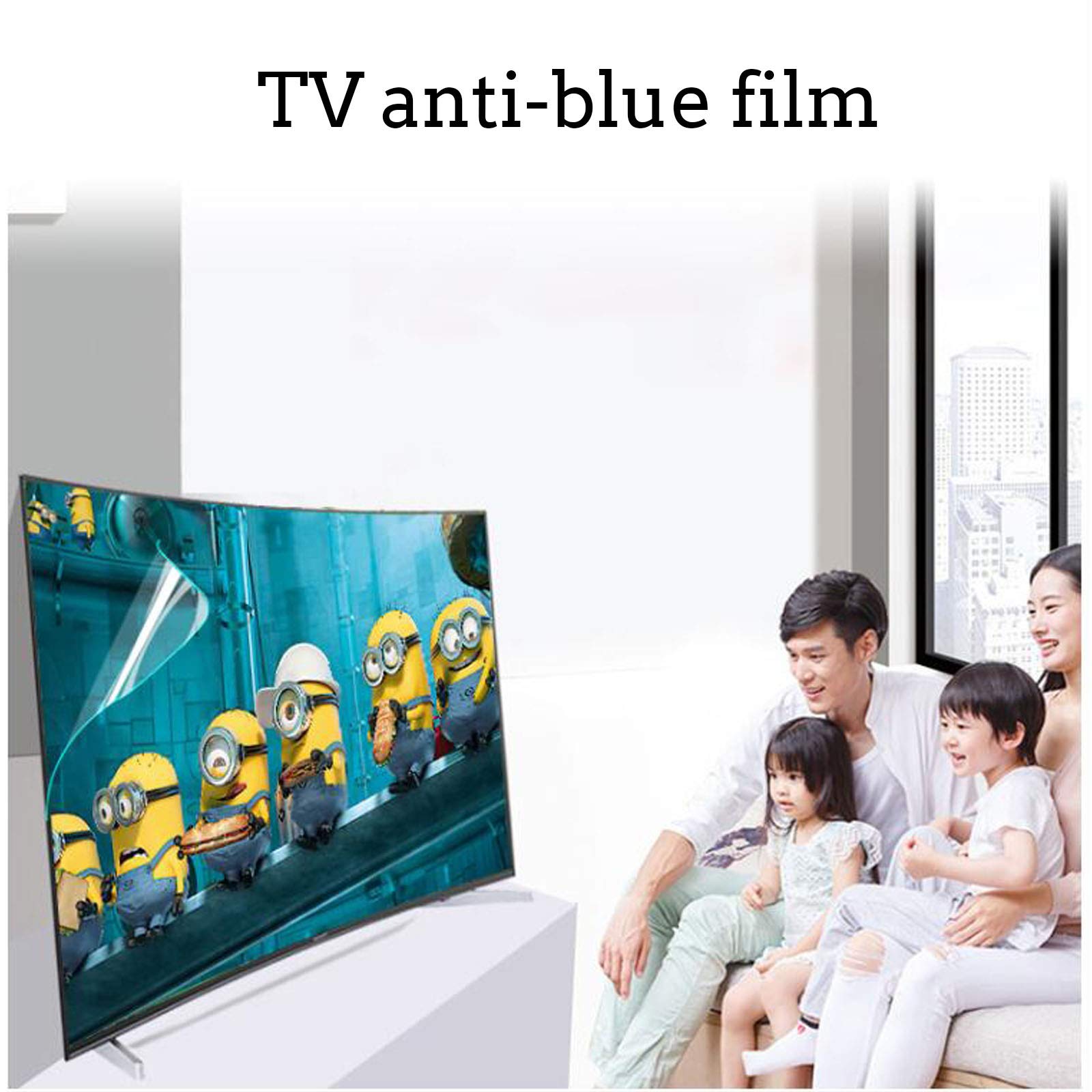 Allgemeine Schutzfolie gegen Blaulicht, Blendschutzfolie, kratzfester Filter, Staubschutzabdeckung gegen Blaulicht, kindersichere 32 bis 75 Zoll große LCD-Bildschirmfolie,50"(1093 * 624)