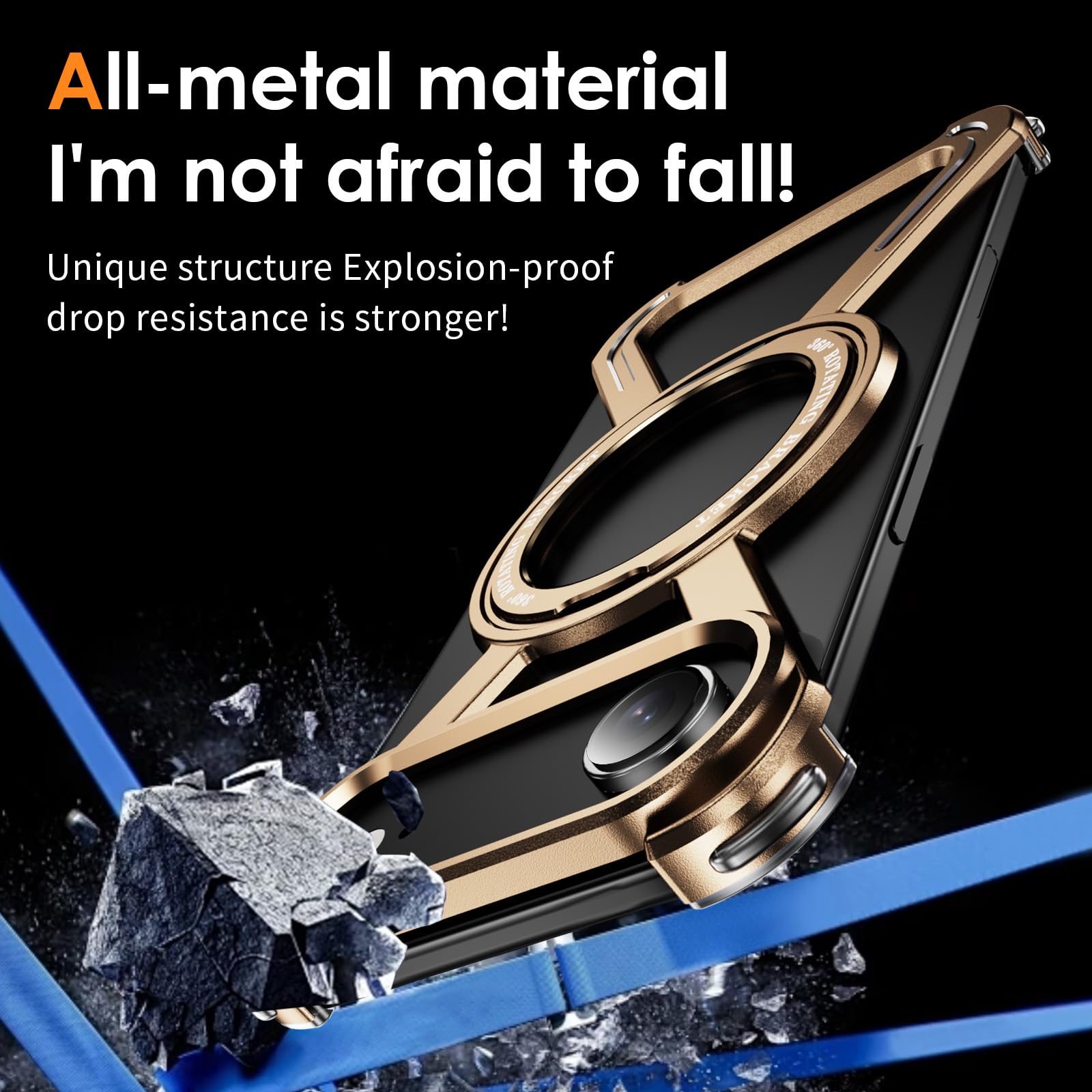 LEMAXELERS Carcasa de metal sin marco para Apple iPhone Air. Oro HJ