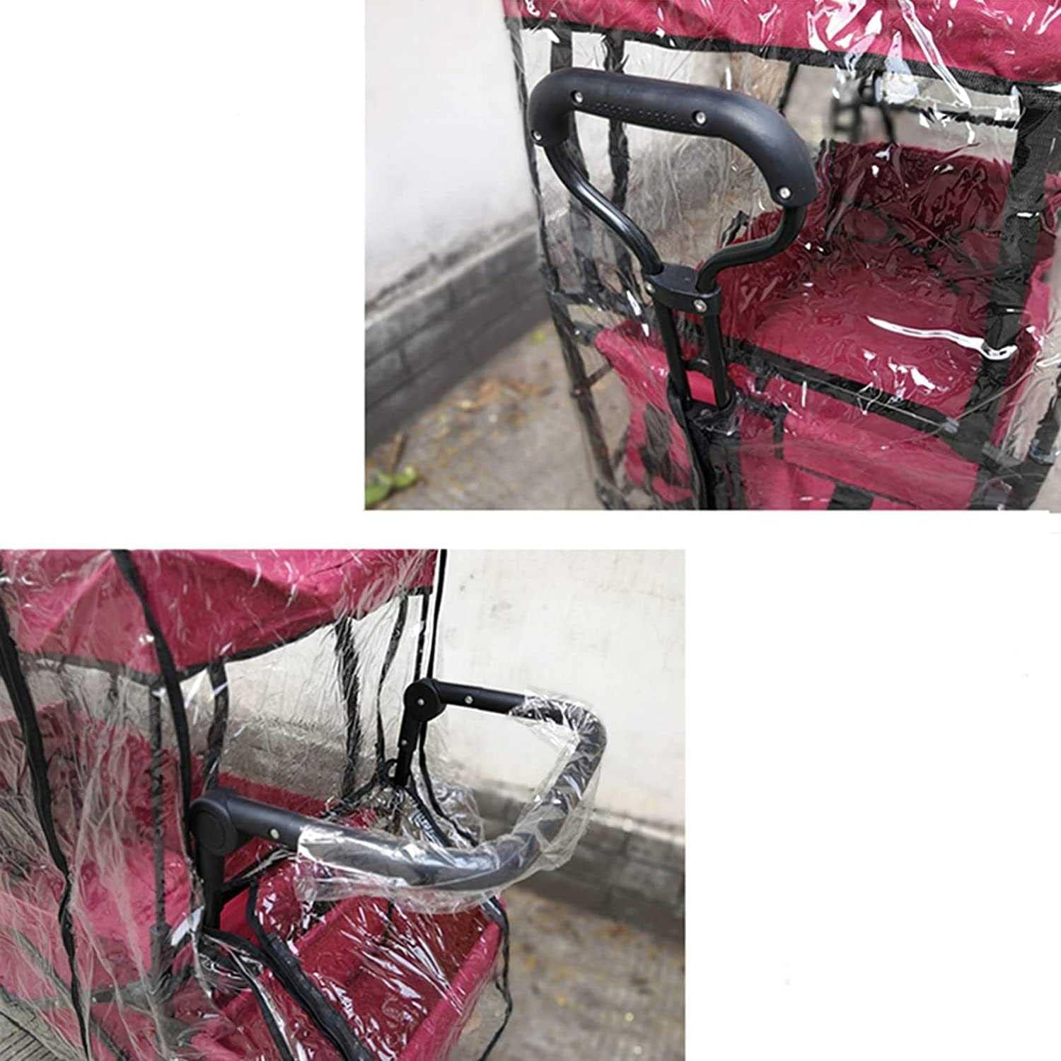 Cubierta de lluvia plegable para carrito, protección plegable transparente para remolques de carro tirados a mano, ideal para niños, jardín, camping, compras