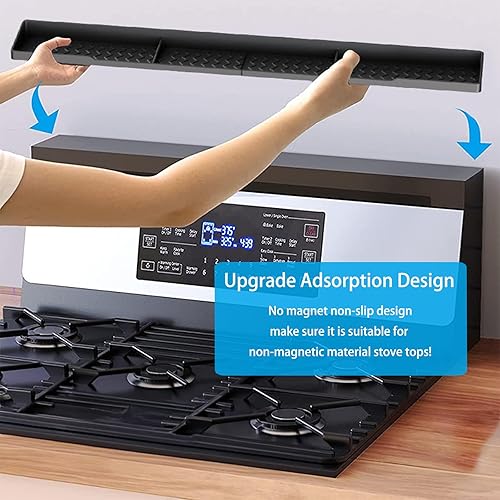 Miniatura 3 de Estante de silicona para especias sobre la estufa, organizador de cocina de 30 pulgadas para la parte posterior del horno, estante de especias para