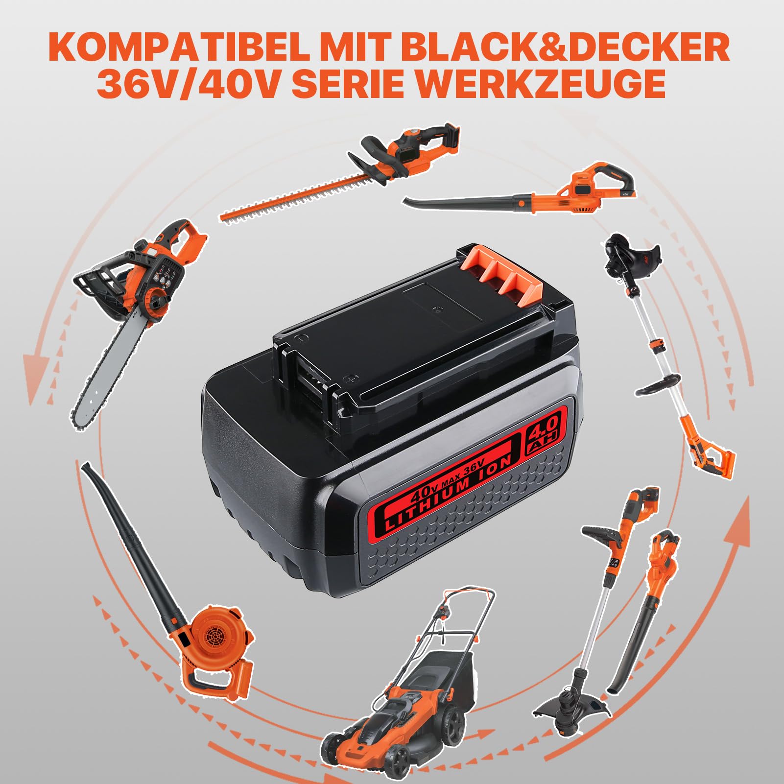 LBXR36 4,0Ah Li-Ion Ersatz für Black und Decker akku 36v 1 Stück