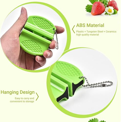 Miniatura 3 de Mini afilador de cuchillos, afilador de cuchillos de bolsillo portátil, afilador de cuchillos de cocina con diseño colgante, herramienta profesional