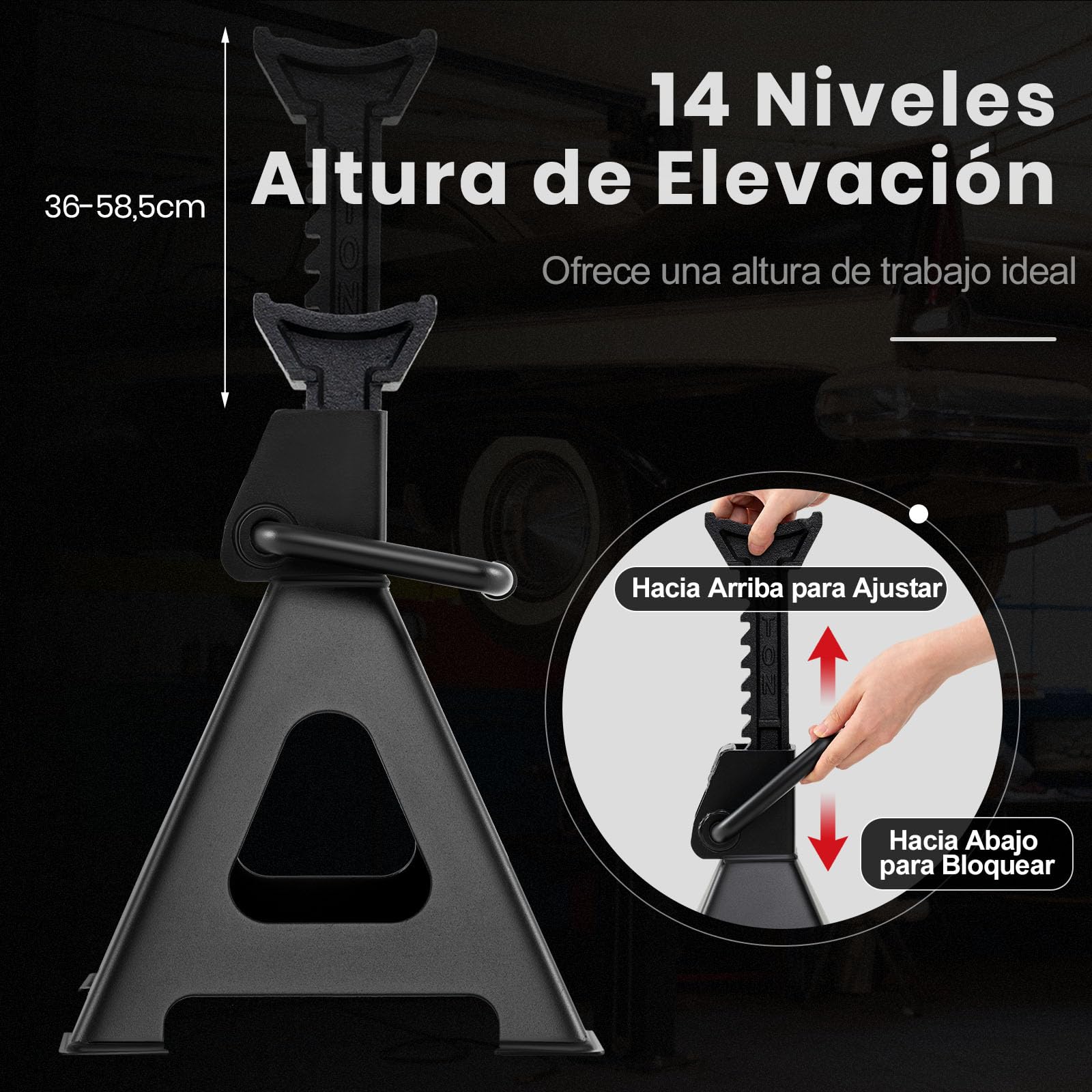 GOPLUS Soportes para Elevación de 6 Toneladas con Altura Ajustable