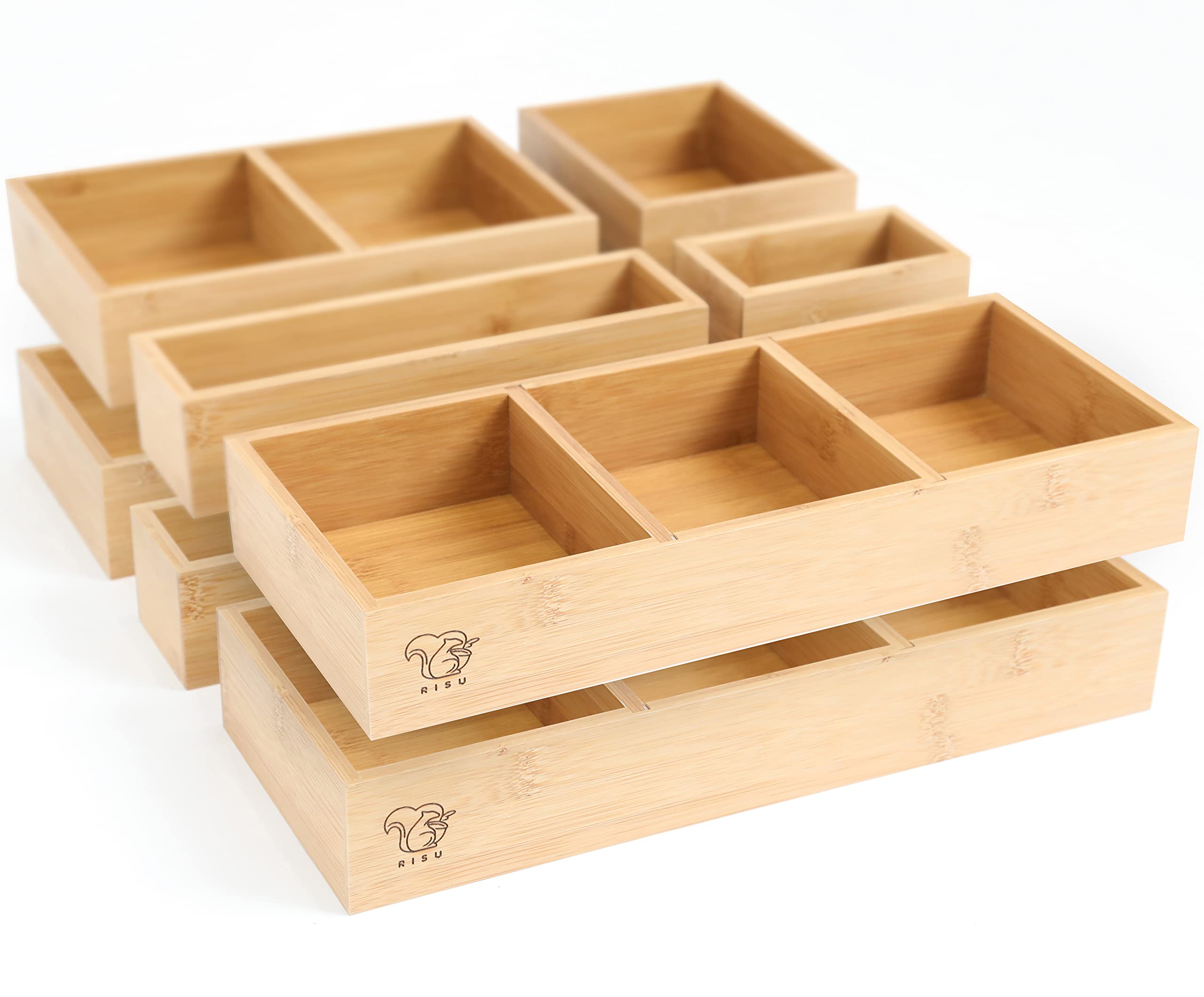 Buy Coheden 5Piece Bamboo Drawer Organizer Storage Box/Bin