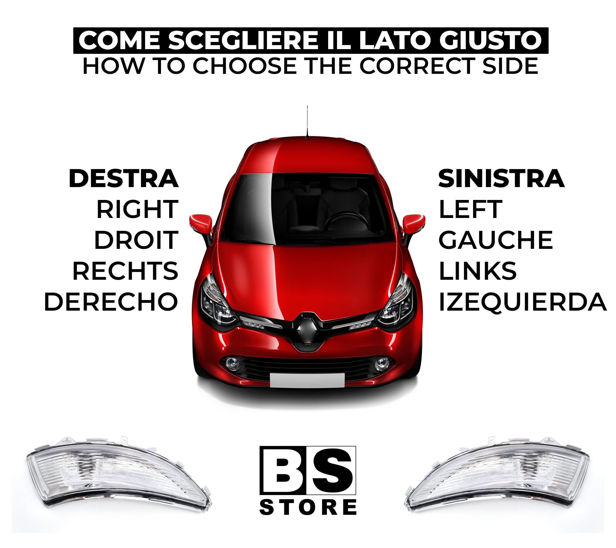 BSSTORE Intermitente espejo retrovisor lateral para Clio 4 2012, Captur 2013, Micra 5 2017, ZOE 2013 (derecho - lado del pasajero)