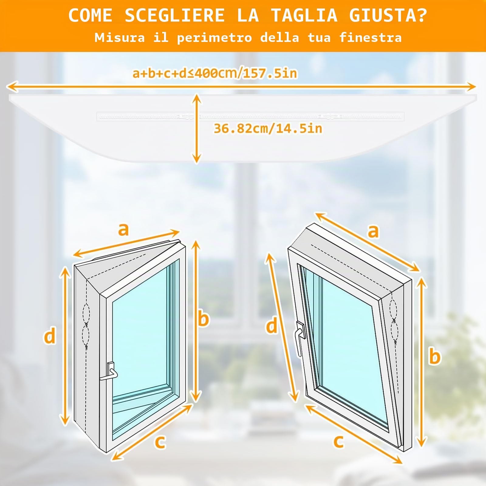 400CM Guarnizione Universale per Finestre per Condizionatore Portatile,Kit Sigillatura Universale per Climatizzatore Mobile,Air Conditioner Window Seal per Tutti Condizionatori Mobili e Asciugatrici