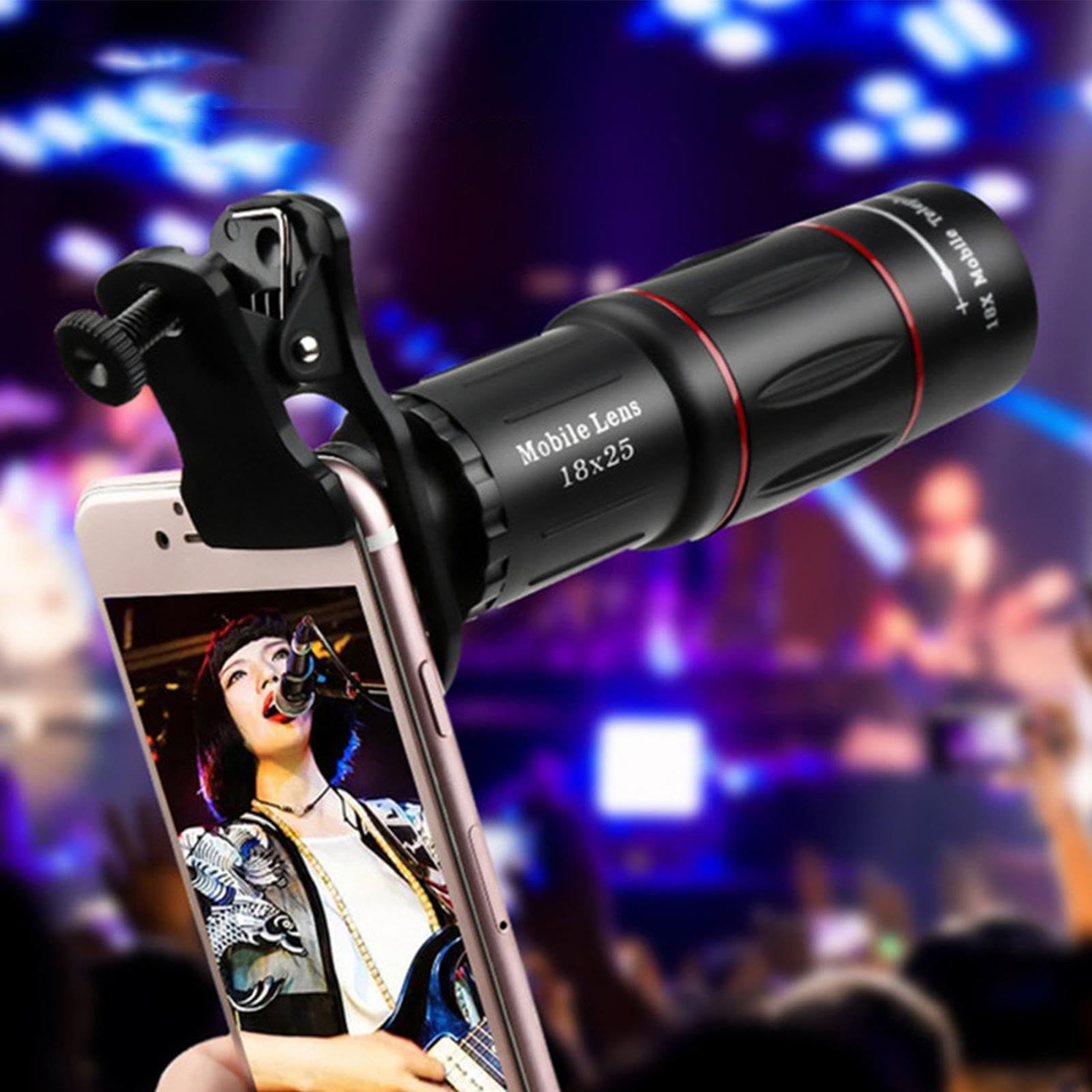 Monocolo 10x25 HD Con Visione Notturna E Attacco Smartphone - Leggero E Portatile Per Birdwatching, Concerti E Trekking