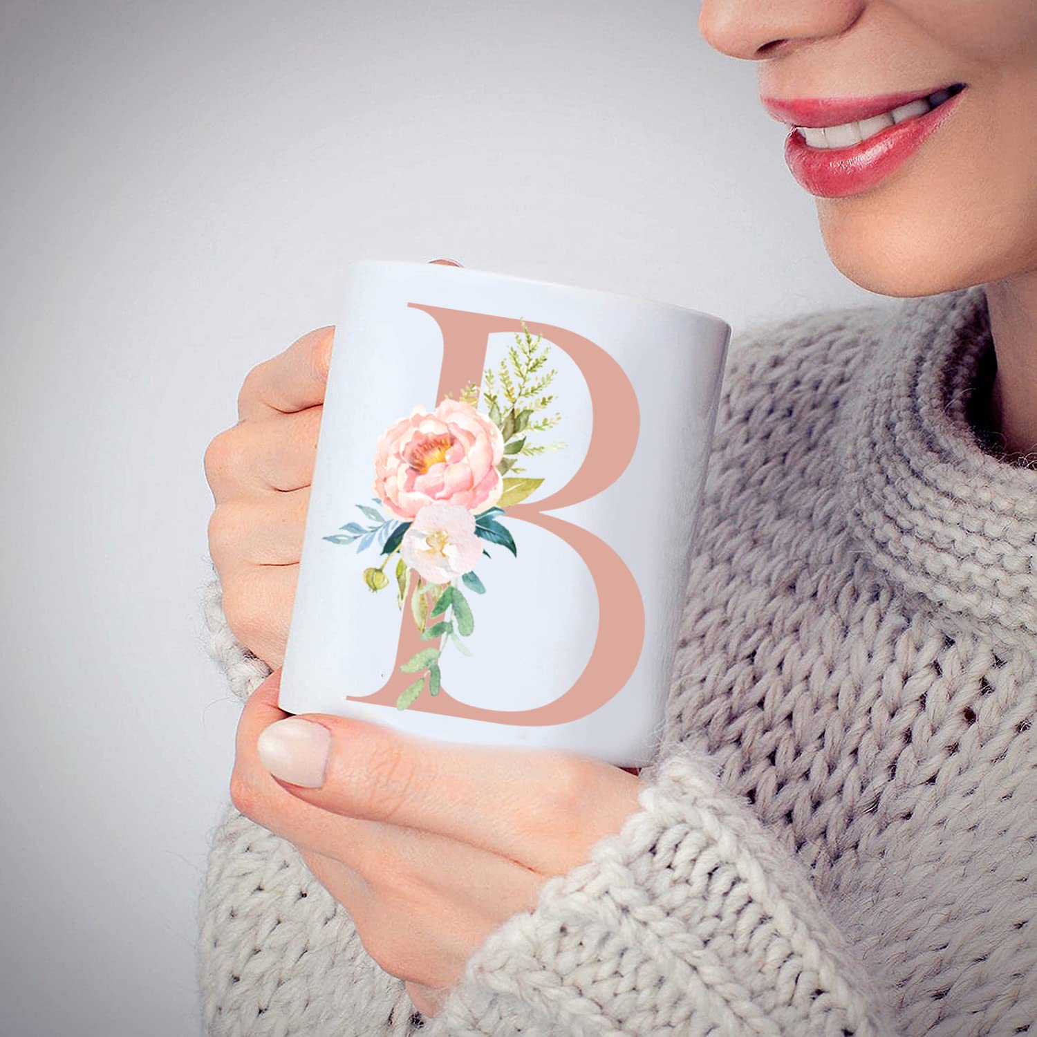 Tazza Personalizzata Con Lettera B, Regalo Originale Per Compleanno, Onomastico, Festa Mamma O Papà, Tazza In Ceramica 325 Ml, Lavastoviglie