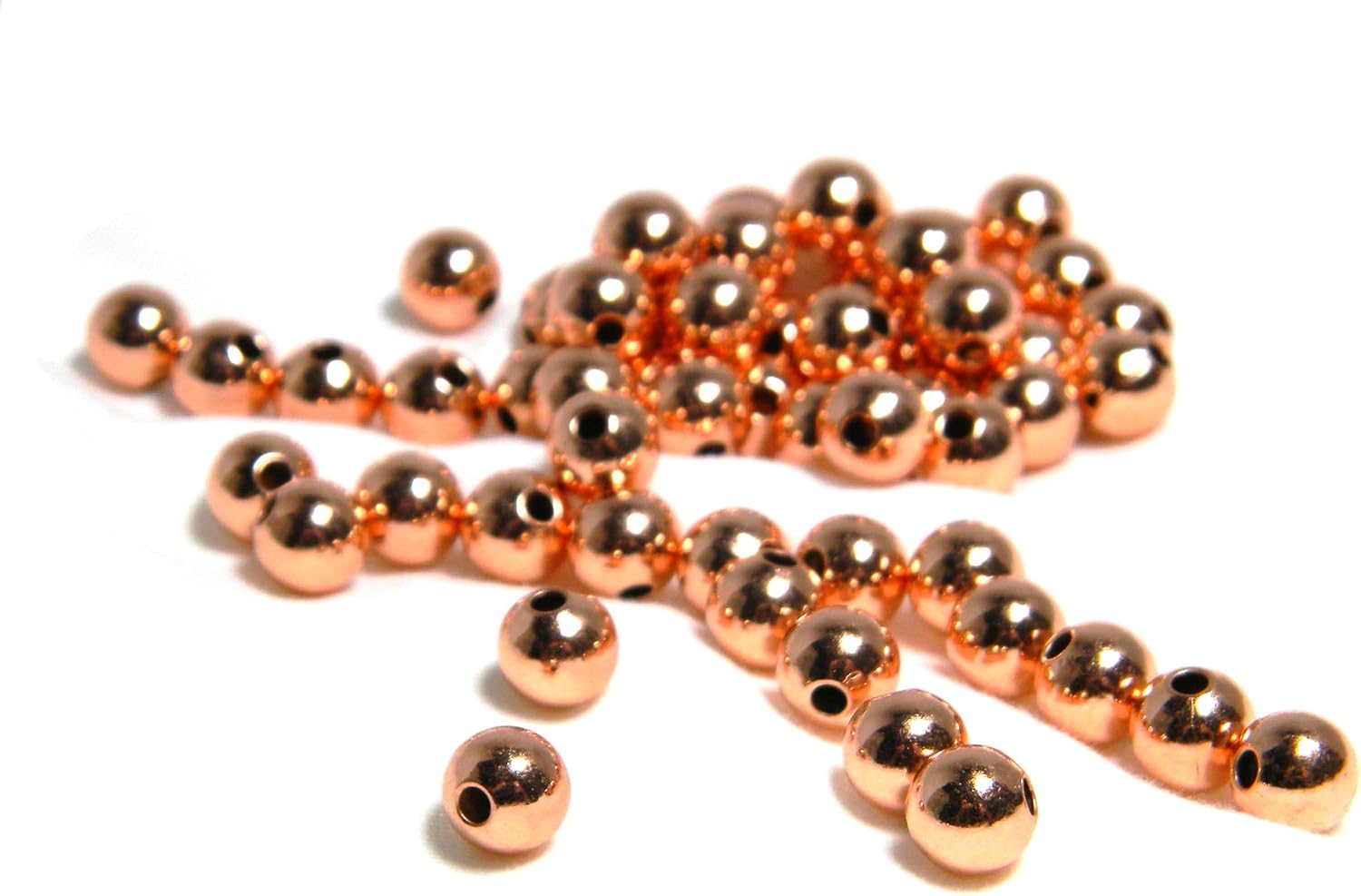100 Genuine Smooth Shiny Pure Solid Copper Round Spacer Ball Jewelry Beads with Clear Coat in Sizes Small - Big (8mm)