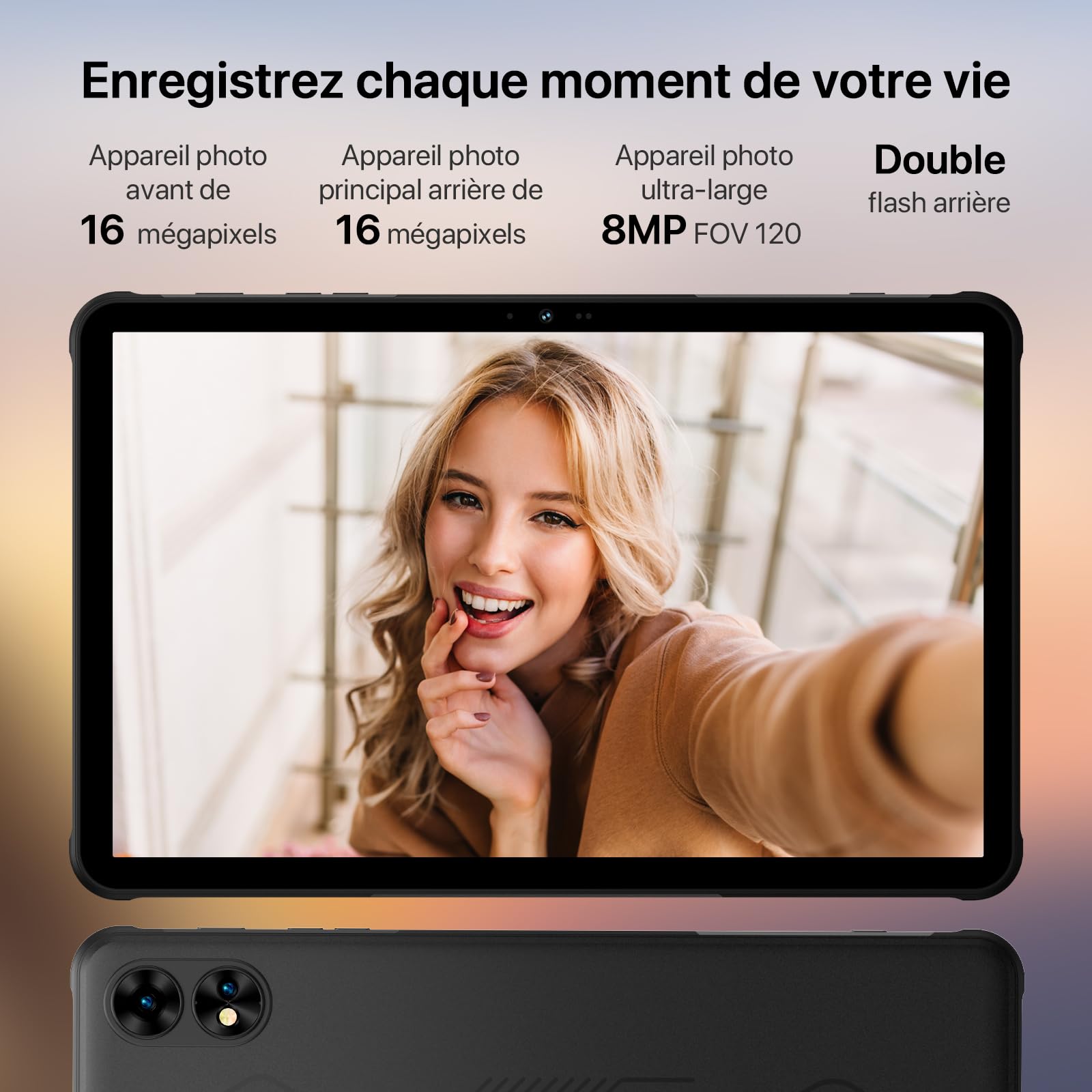UMIDIGI Tablette Incassable,Tablette 11" Plus léger Que Les Autres,Écran 2K 16GO+128GO(TF 2TB) 10000mAh Tablet de Travail Robuste,Active T1 Android Tablet avec Carte Sim 20W Charge rapide/16MP*2/OTG