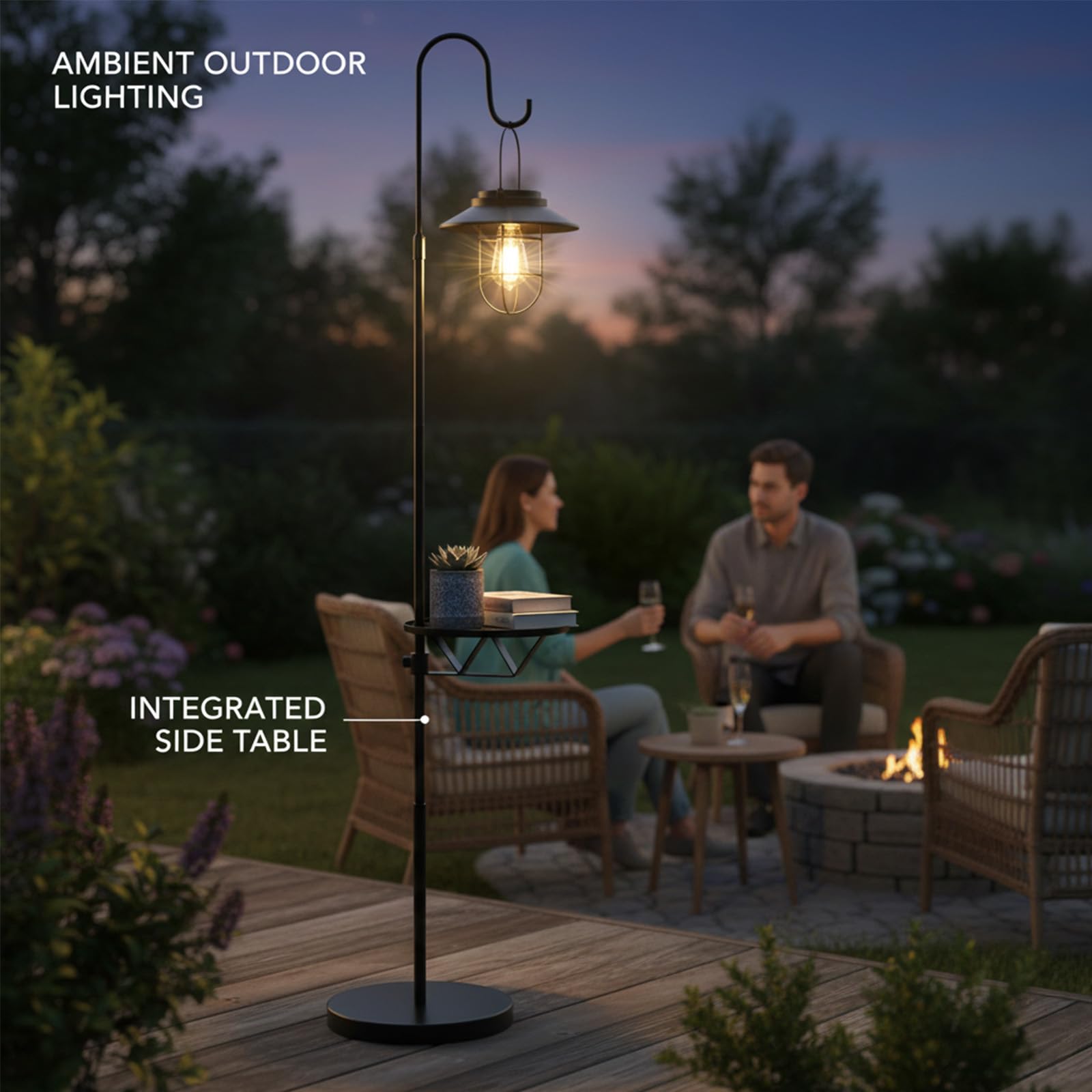 Kirschblüte Luces solares, lámpara de pie para exteriores, luz solar impermeable con maceta, accesorios de patio al aire libre, adecuada para patio, terraza, balcón, patio, decoración de jardín, 1