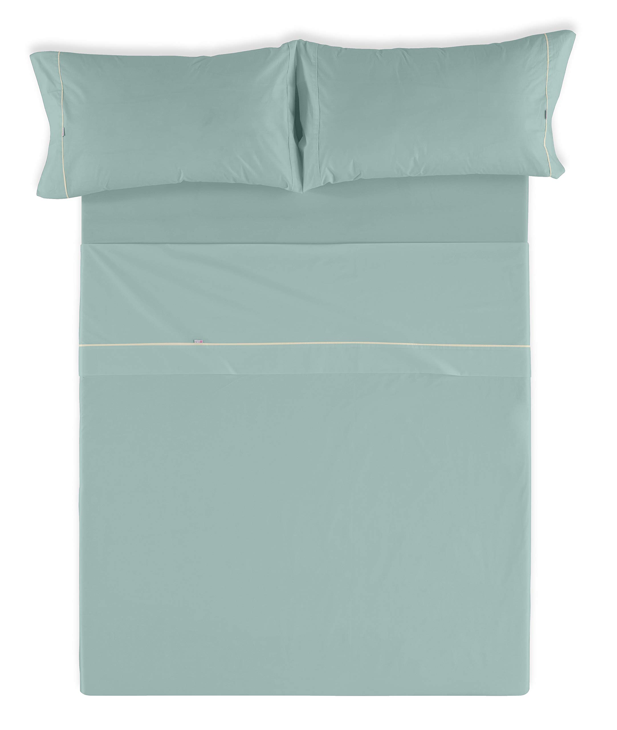 Juego de sábanas color aqua Cama de 180 (4 piezas) - 100% algodón - 144 hilos. Gramage: 115