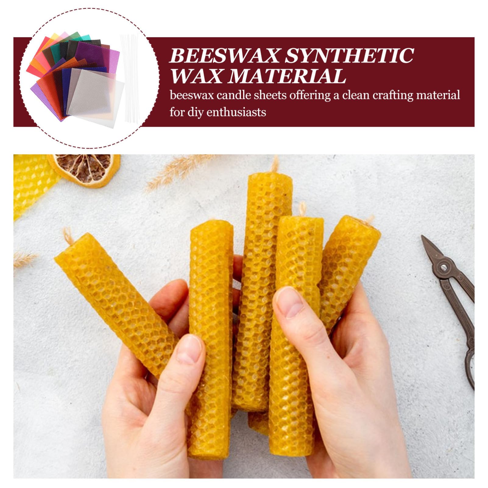 Artibetter Cera de Abeja para Hacer Velas Kit de Fabricación DIY con Mechas de Decoraciones Navideñas y Aromaterapia para de Usar y Cantidad Suficiente para Proyectos Creativos