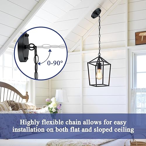 Miniatura 5 de Paquete de 2 luces colgantes de granja para isla de cocina, lámparas colgantes negras para comedor, iluminación colgante de cocina moderna sobre la