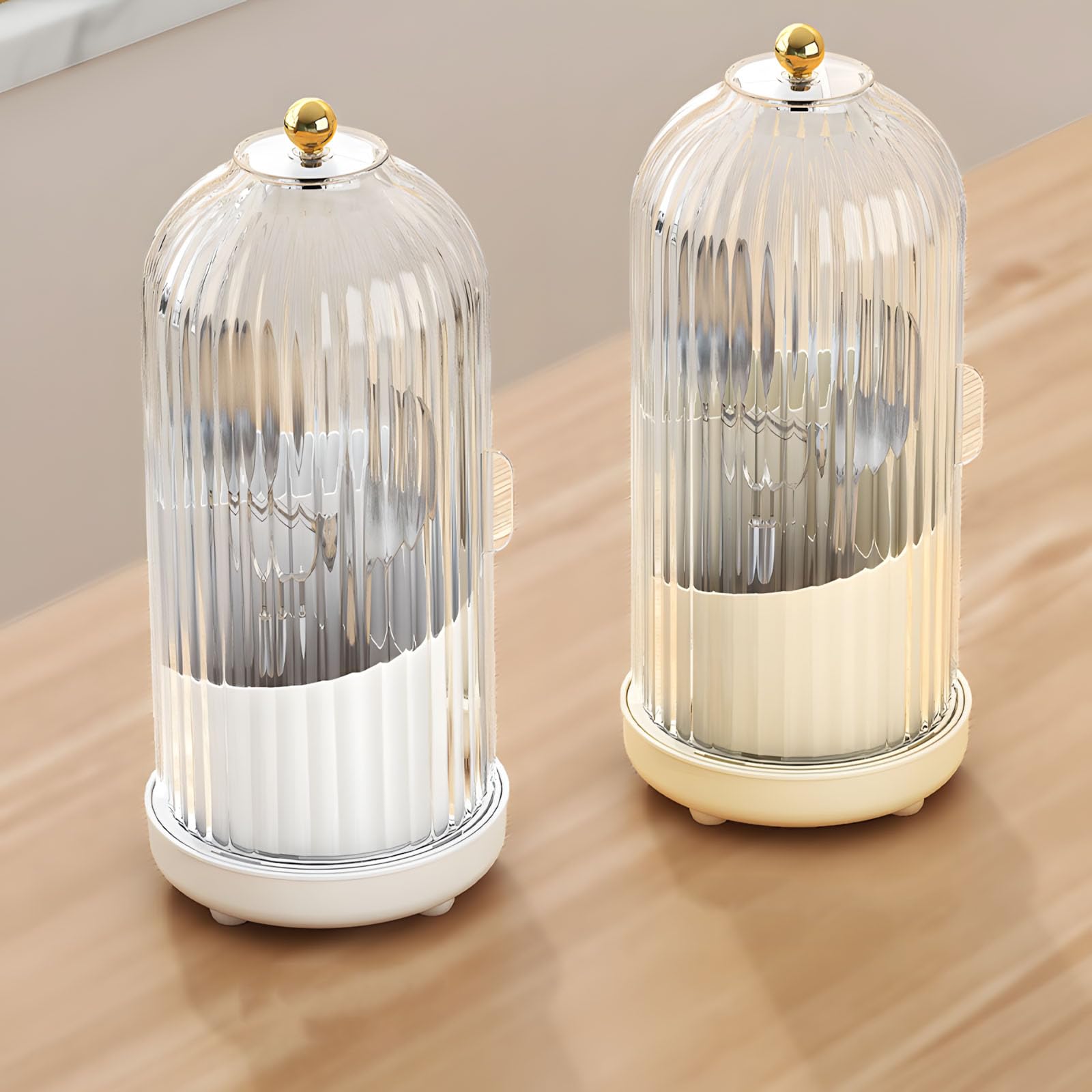 Drehbarer Zahnbürstenhalter mit Deckel und Drainagesystemen für hygienische Badezimmer-Organisation und platzsparende Bequemlichkeit, rotierendes Zahnbürstendesign