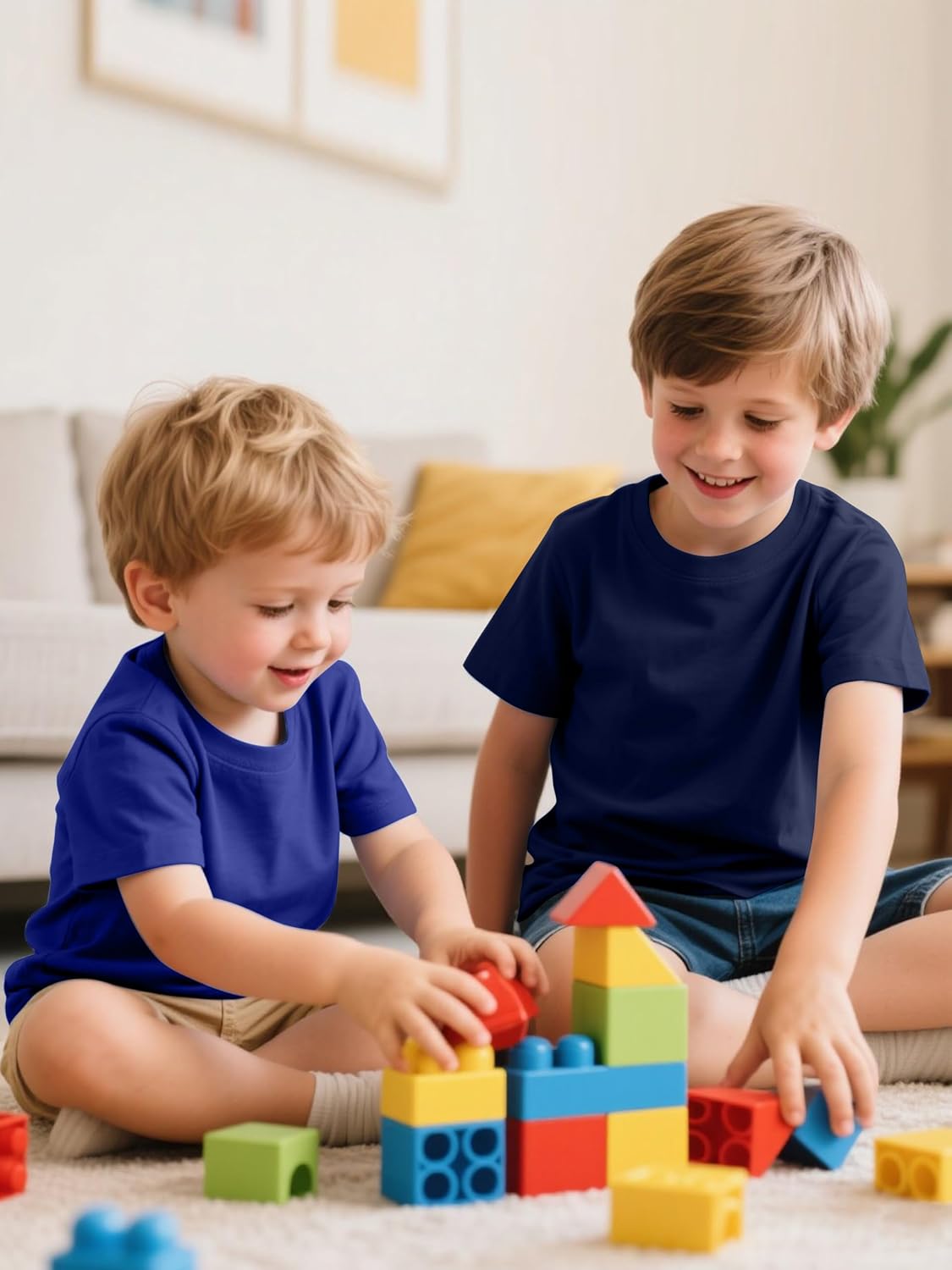 Poroka 5 Pack Boy Shirts Toddler Short Sleeve Cotton T-Shirt Cloth Summer Crew Neck Tops for Kids - Image 3