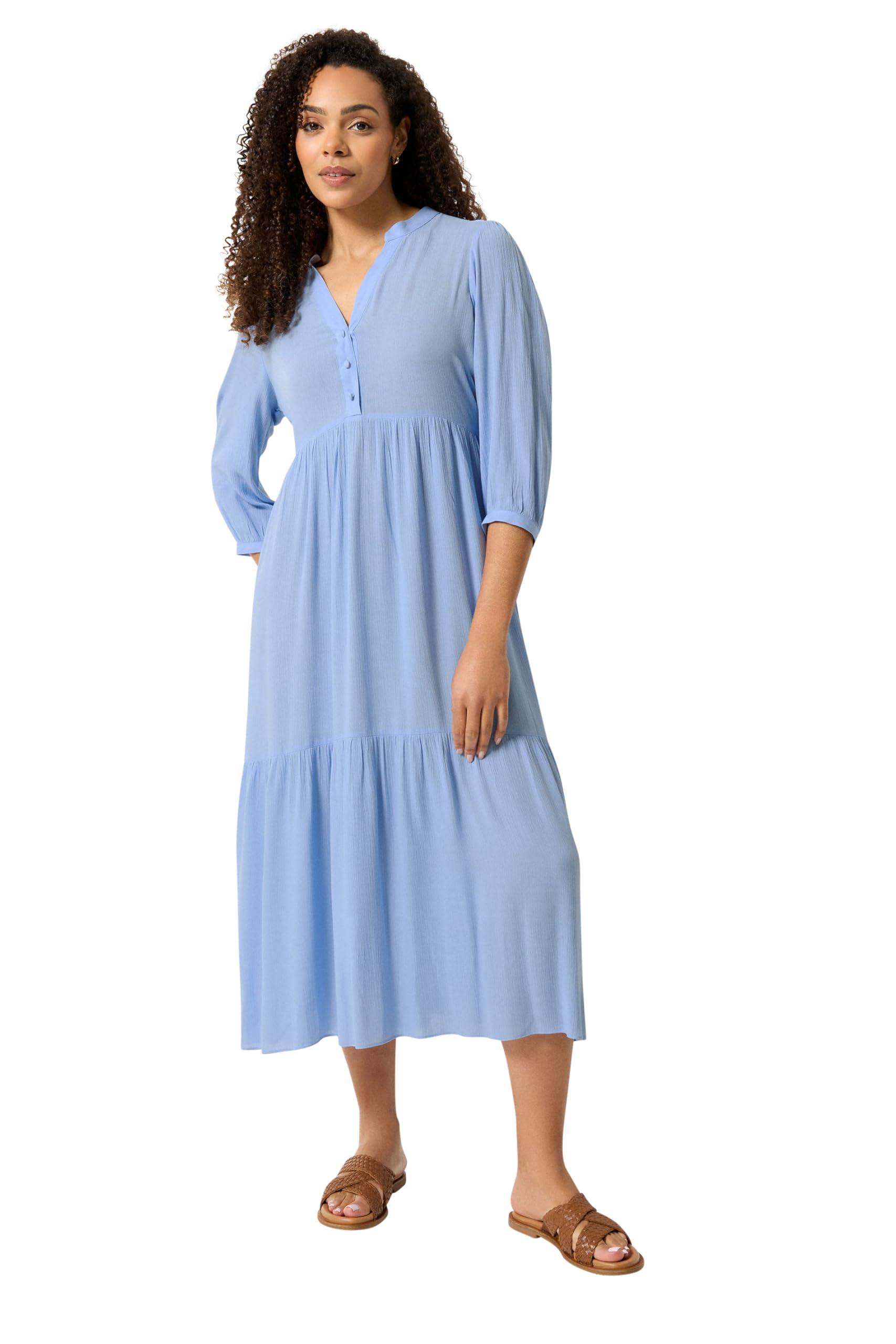 M&Co - Women's Maxi Dress - Light Blue - Size 10