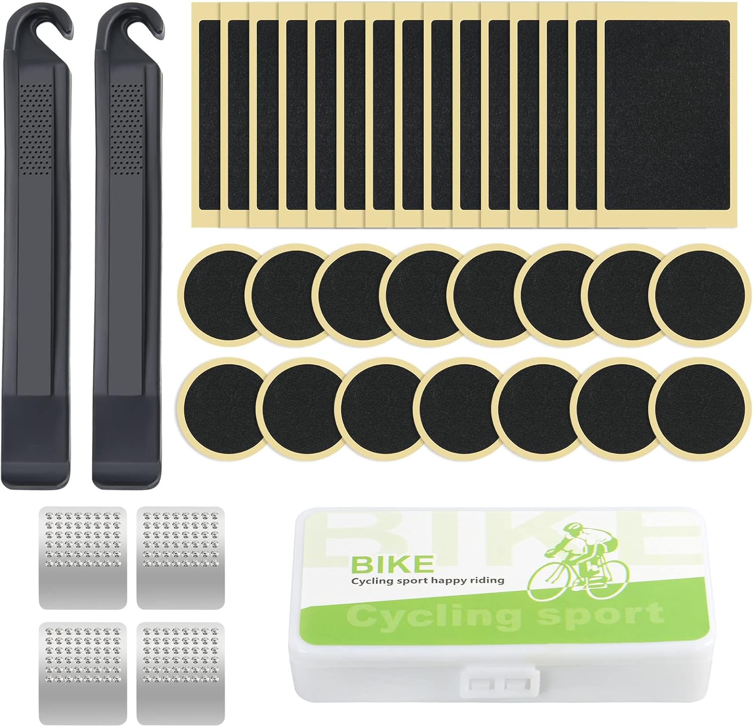 Ainiv 36Pcs Bike Puncture Repair Kit, Glueless SelfAdahesive Bike Puncture Repair, 30 Patches+