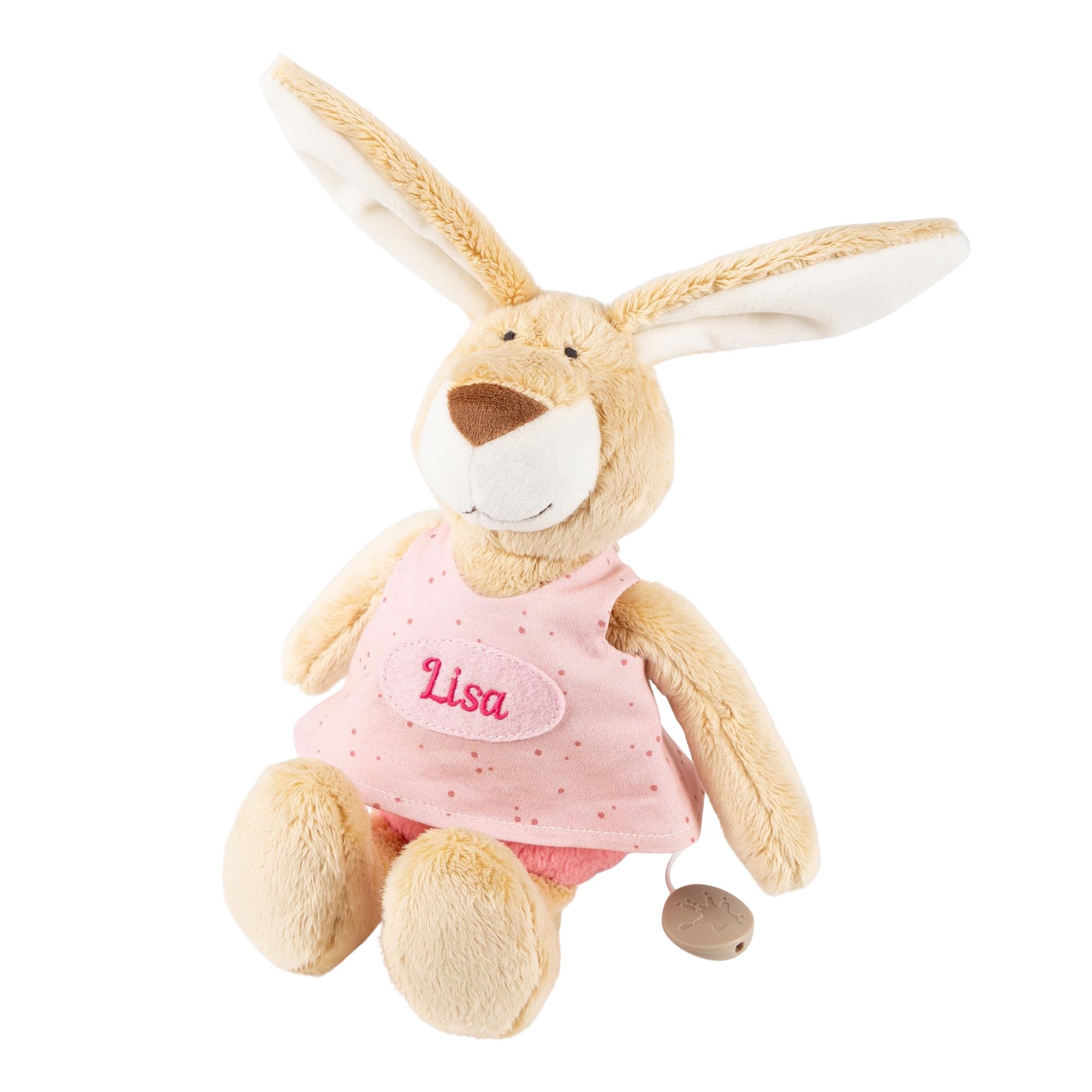sigikid Caja de música personalizable con nombre bordado y melodía de deseo, regalo de nacimiento o bautismo, ayuda para dormir para recién nacidos, juguete de peluche