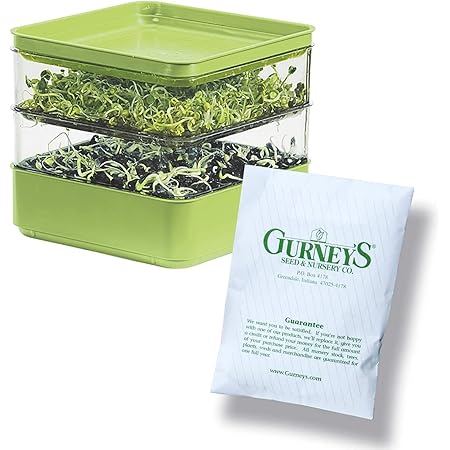 Gardens Alive! Two-Tiered Seed Sprouter with Seeds Kit - Ideal Gift for The Indoor Sprout Growing Enthusiast or Someone who Loves Homemade Healthy Snacks!
