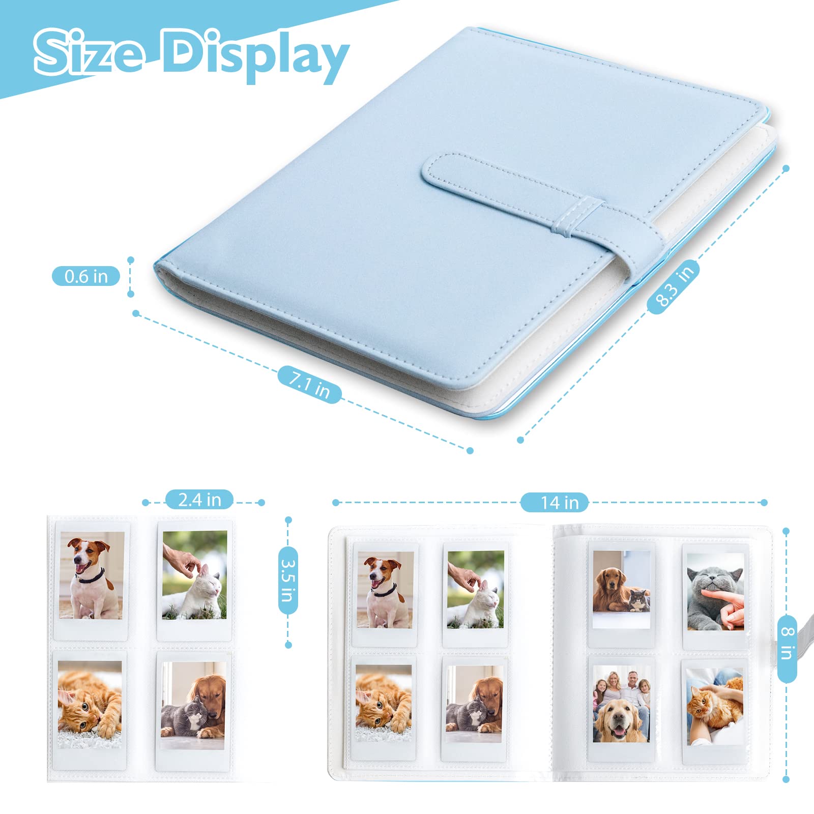 Album fotografico a 180 tasche per fotocamera Fujifilm Instax Mini 12 11 9 8 Evo, fotocamera Polaroid, finestra frontale, fotolibro con spazio di scrittura per pellicola Polaroid 2x3 pollici(Brown