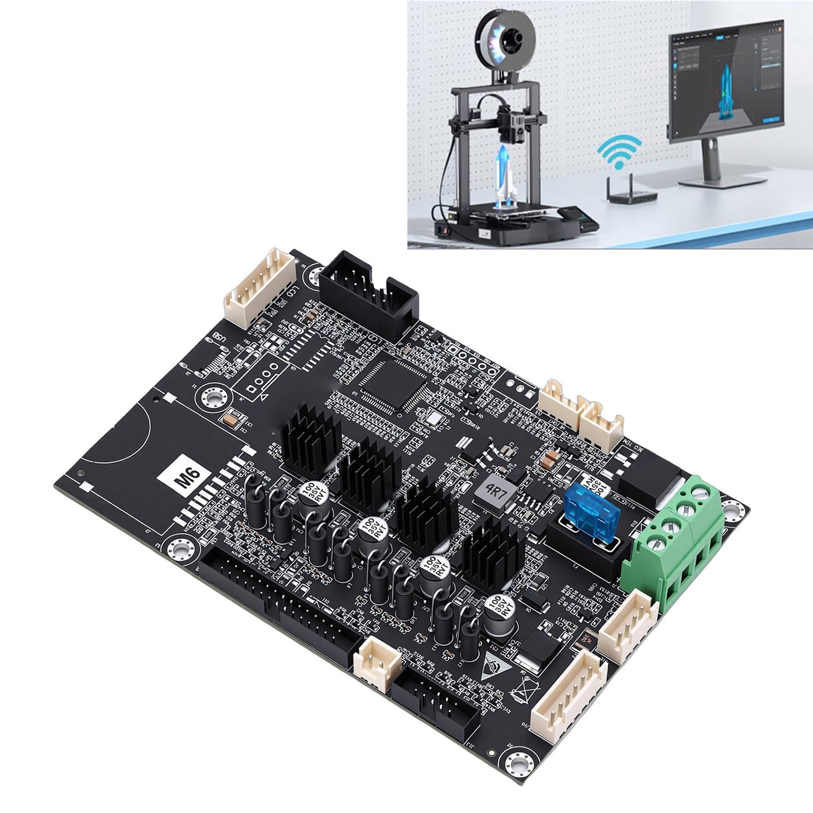 Cryfokt 3D-Drucker-Hauptplatine Passend FüR Ender3 V3 Ke, 32-Bit-Hauptplatine (Leise) Als Ersatzteil, ZubehöR FüR 3D-Drucker-Motherboards