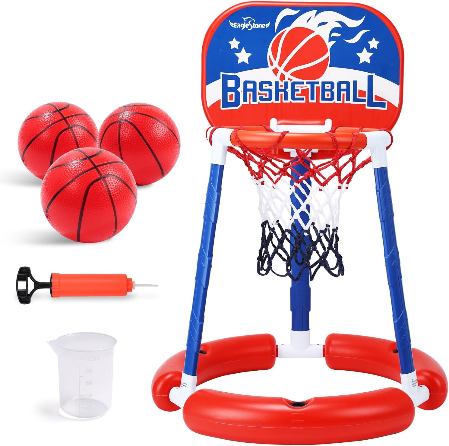 JETEHO Swimming Pool Basketball Hoop Set, Durable Steel Basketball  Backboard And Rim With Pool Basketball Ballspump Tools Pool Hoop For  Outdoor Use