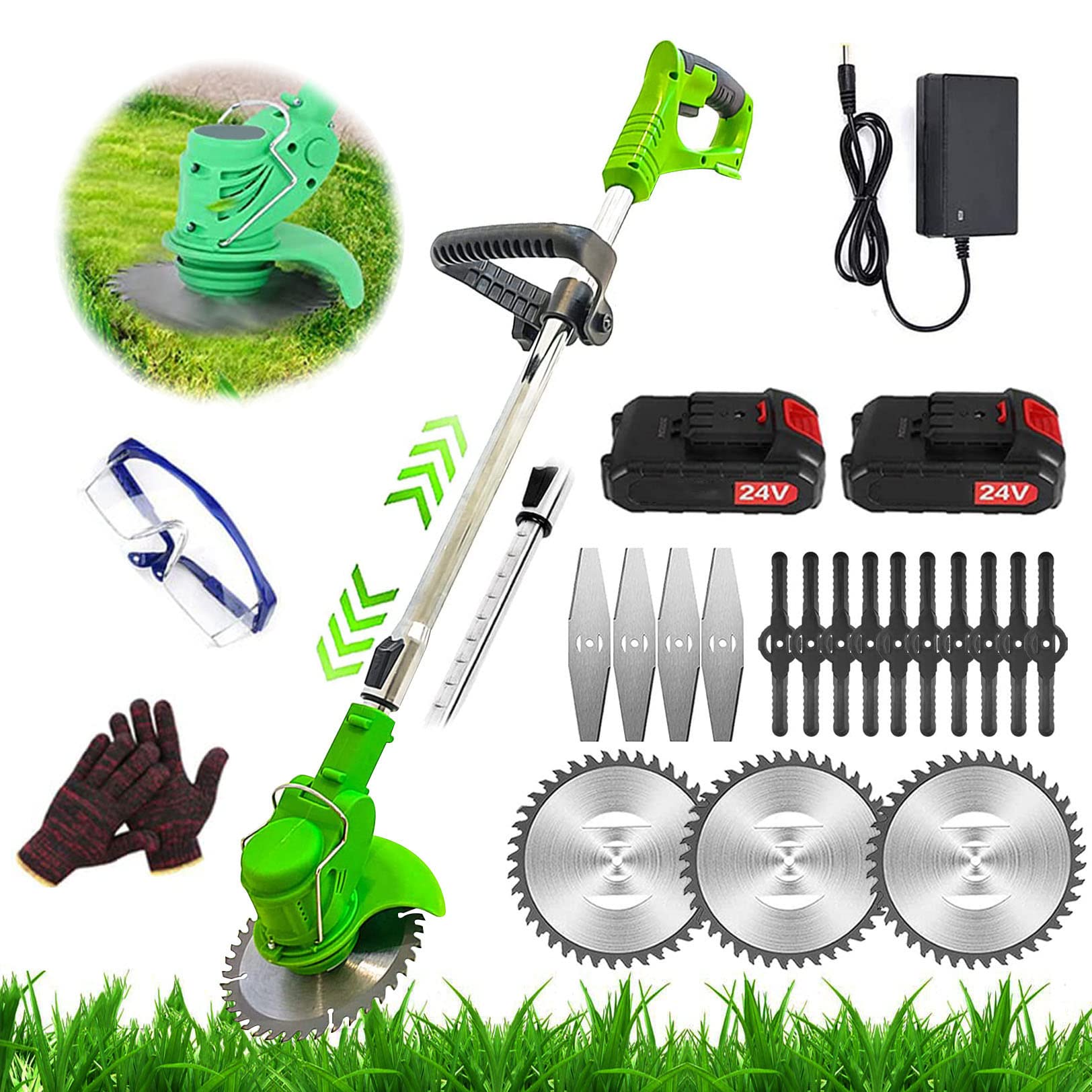 Buy Cordless Weed Eater Brush Cutter Battery Powered,Weed Wacker 24V