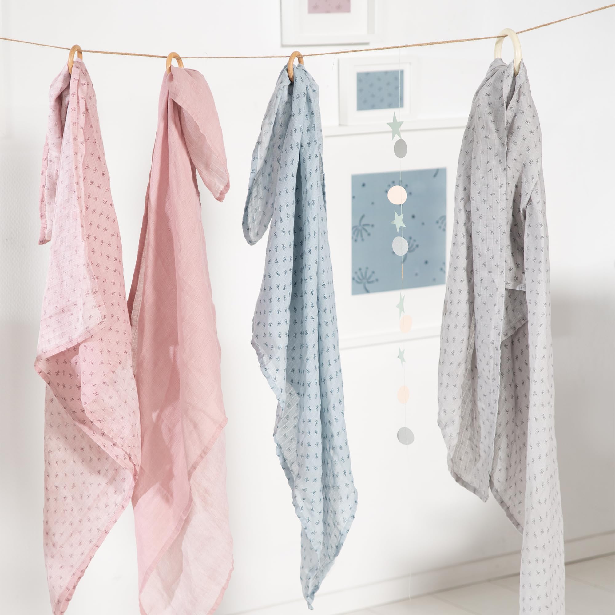 roba Lil Planet Nursing Blanket - 120 x120 - Oeko TEX and GOTS Certified Organic Cotton - 2 Pieces - Pink/Mauve - Image 3