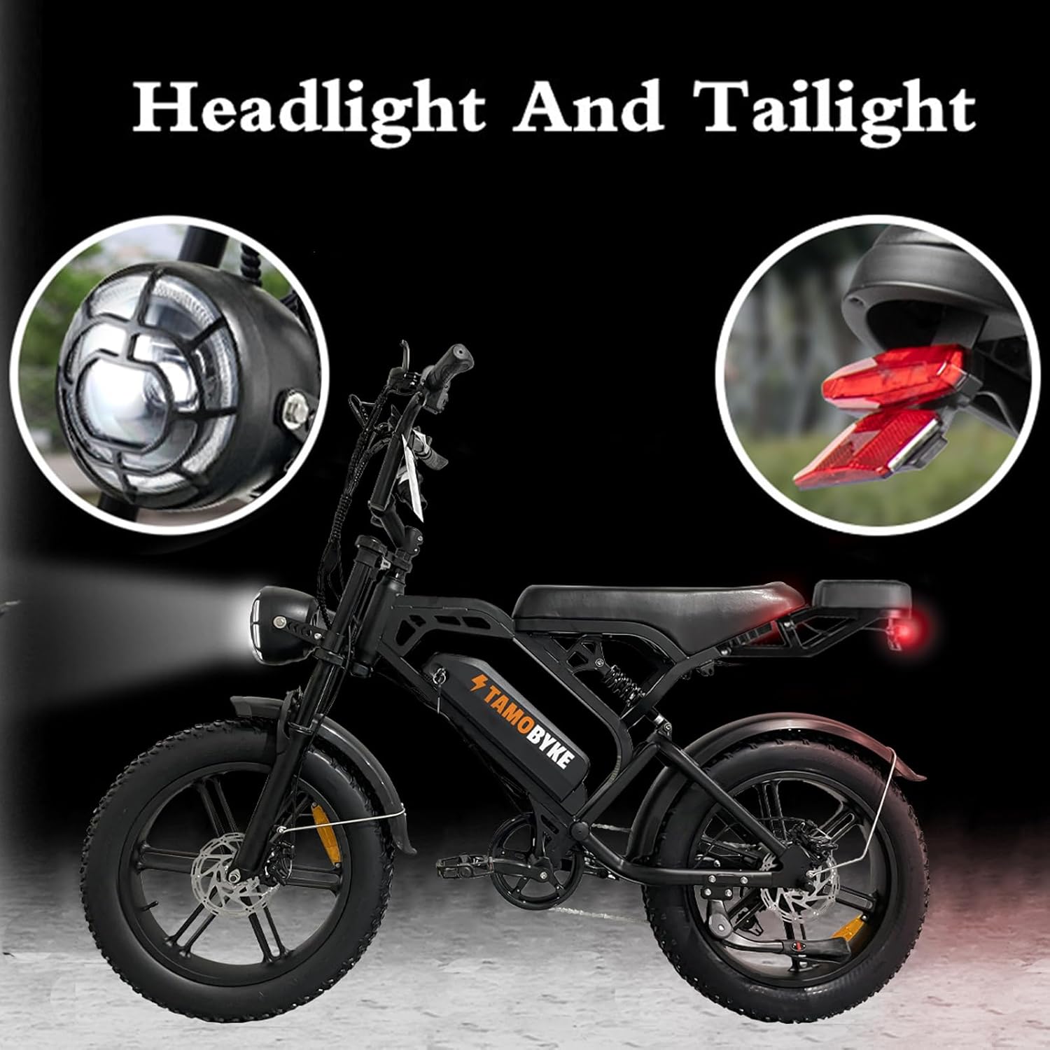 Tamobyke Moped Style 750W/1500W Electric Bike for Adults,28mph/30mph/33mph Ebike&34-80Miles PAS Range,48V15.6ah/18.2ah/ (874Wh) Larger Battery, 20'' Fat Tire Electric Bike,UL 2849 Certified.