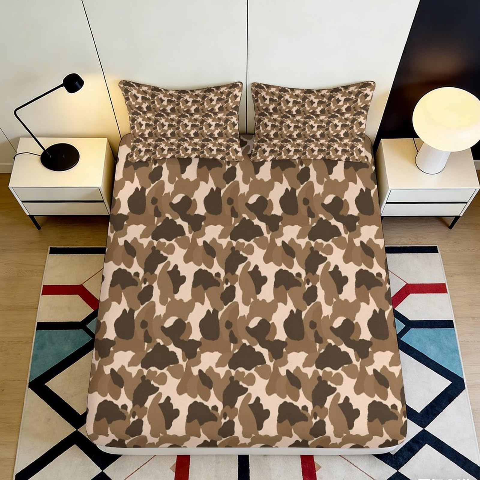3D Printed Leopard Print Fitted Sheet Microfiber Mattress Cover for Bedroom, Dorm, Guest Room, Non-Slip, Machine Washable 90x200x25cm