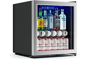 1.6 Cu.Ft Mini Beverage Fridge with Glass Door