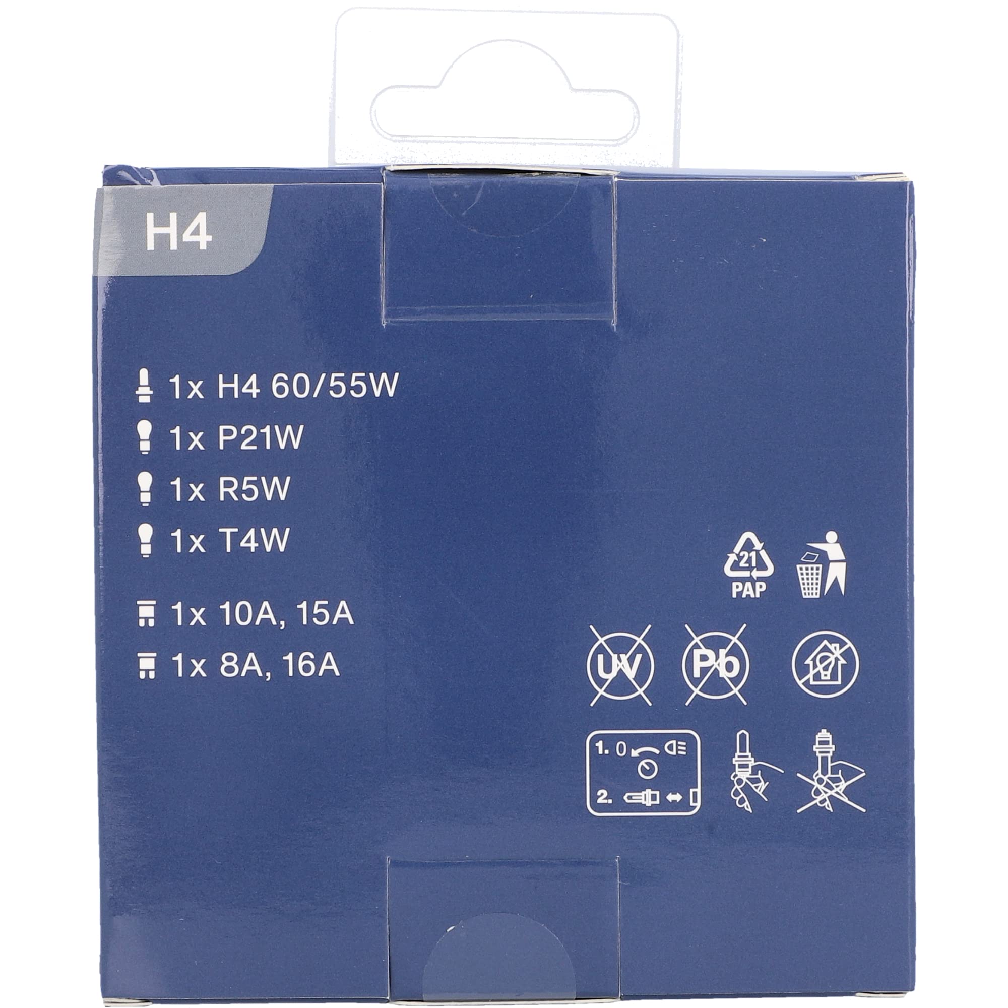 Kit Ampoules H4 UniTec 73081 – 8 Pièces – Rouge – Pour Feux De Croisement, Clignotants, Stop – Inclut Fusibles