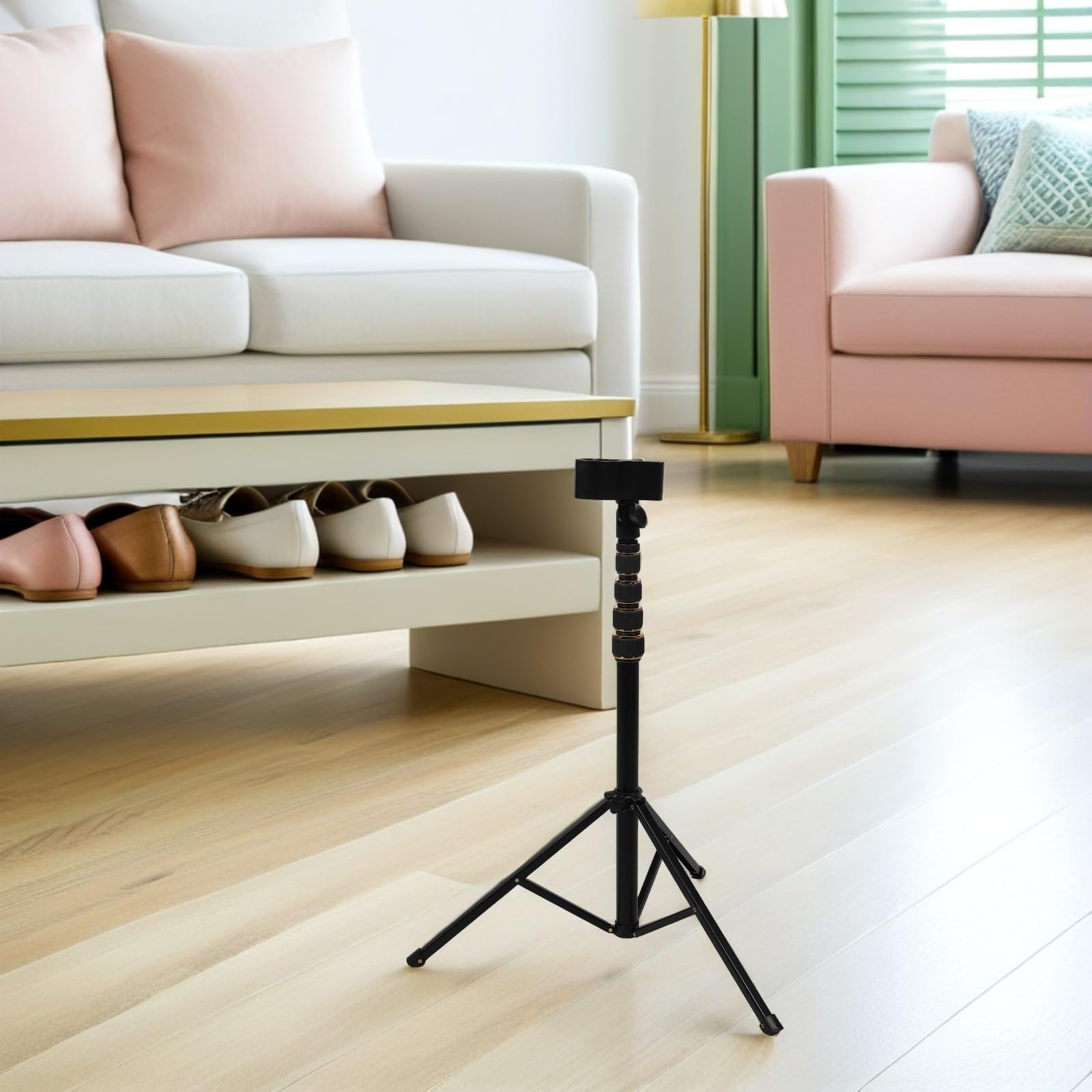 Soporte Ajustable Plegable, para Secador de Pelo de Aleación de Aluminio Soporte Retráctil, Altura Regulable, Clip Antideslizante Giratorio 360°, para Secador de Pelo, para Casa