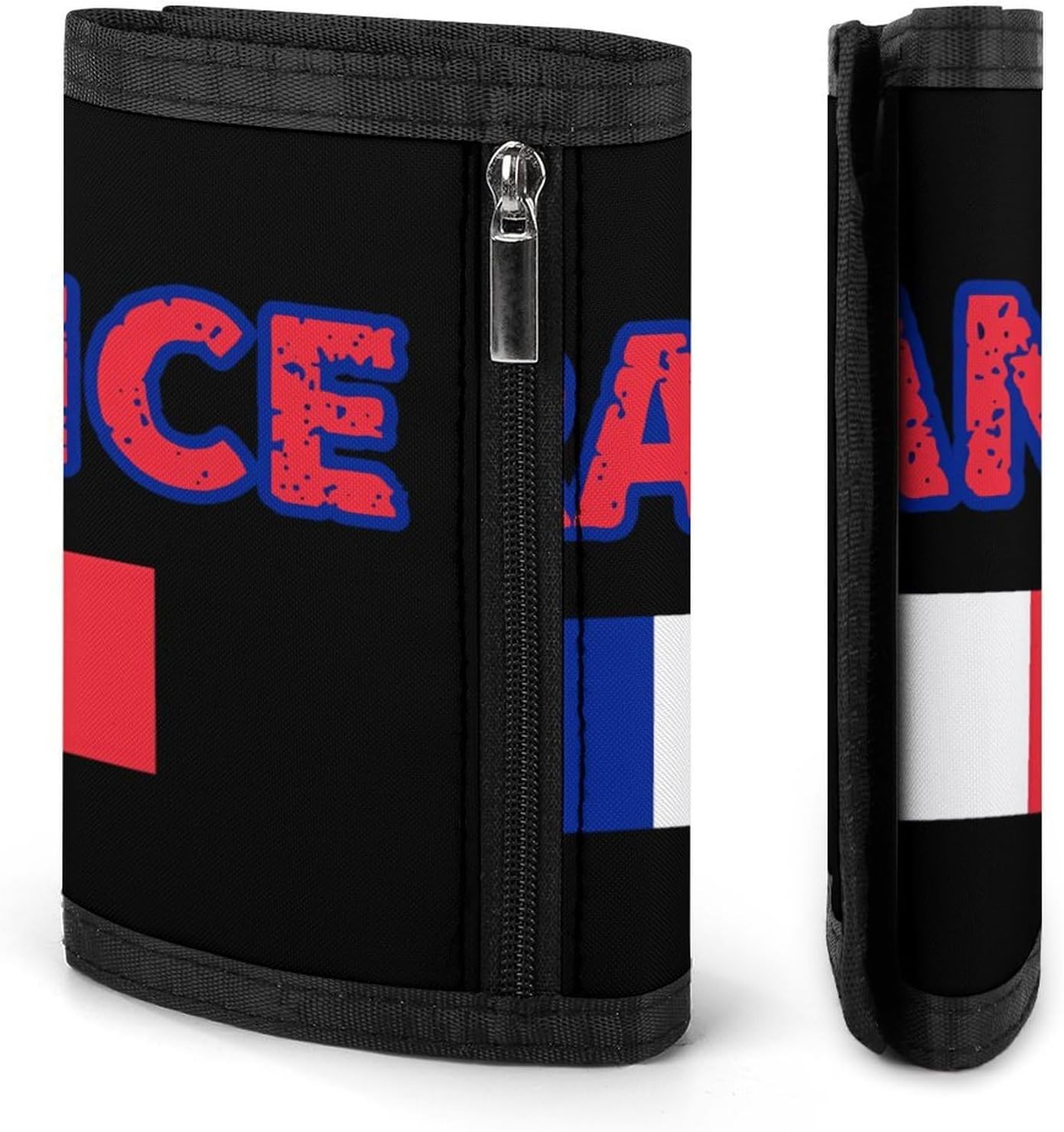 France Flag Trifold Slim Wallet Front Pocket With Money Clip And ID Credit Card Slots For Travel Work