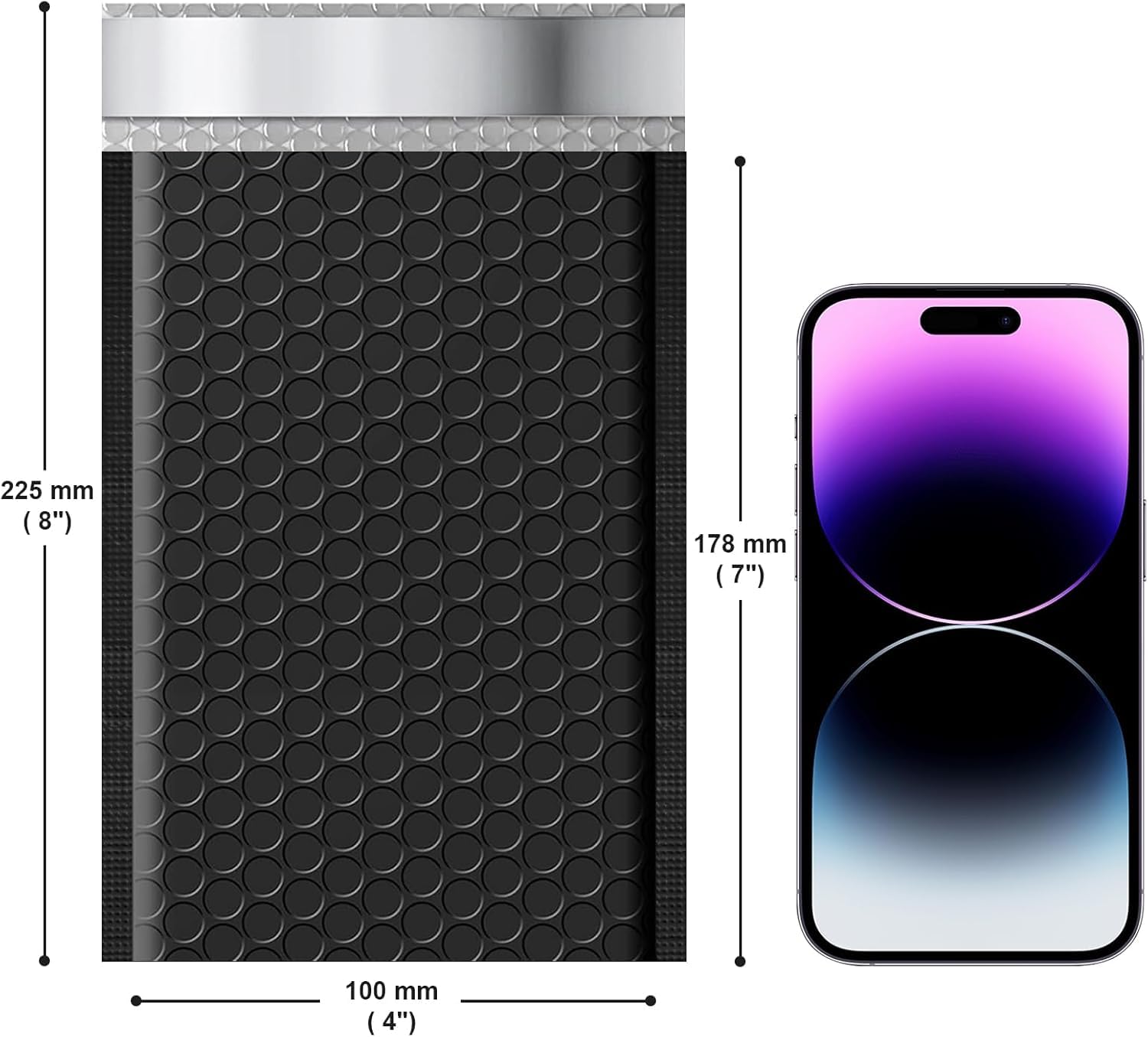 ZHPLIX Poly Bubble Mailers 4x8 100 Pack Usable Size 4x7