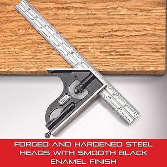 Starrett C33H-6-4R 6-Inch Combination Square with Forged and Hardened Steel Head by Starrett