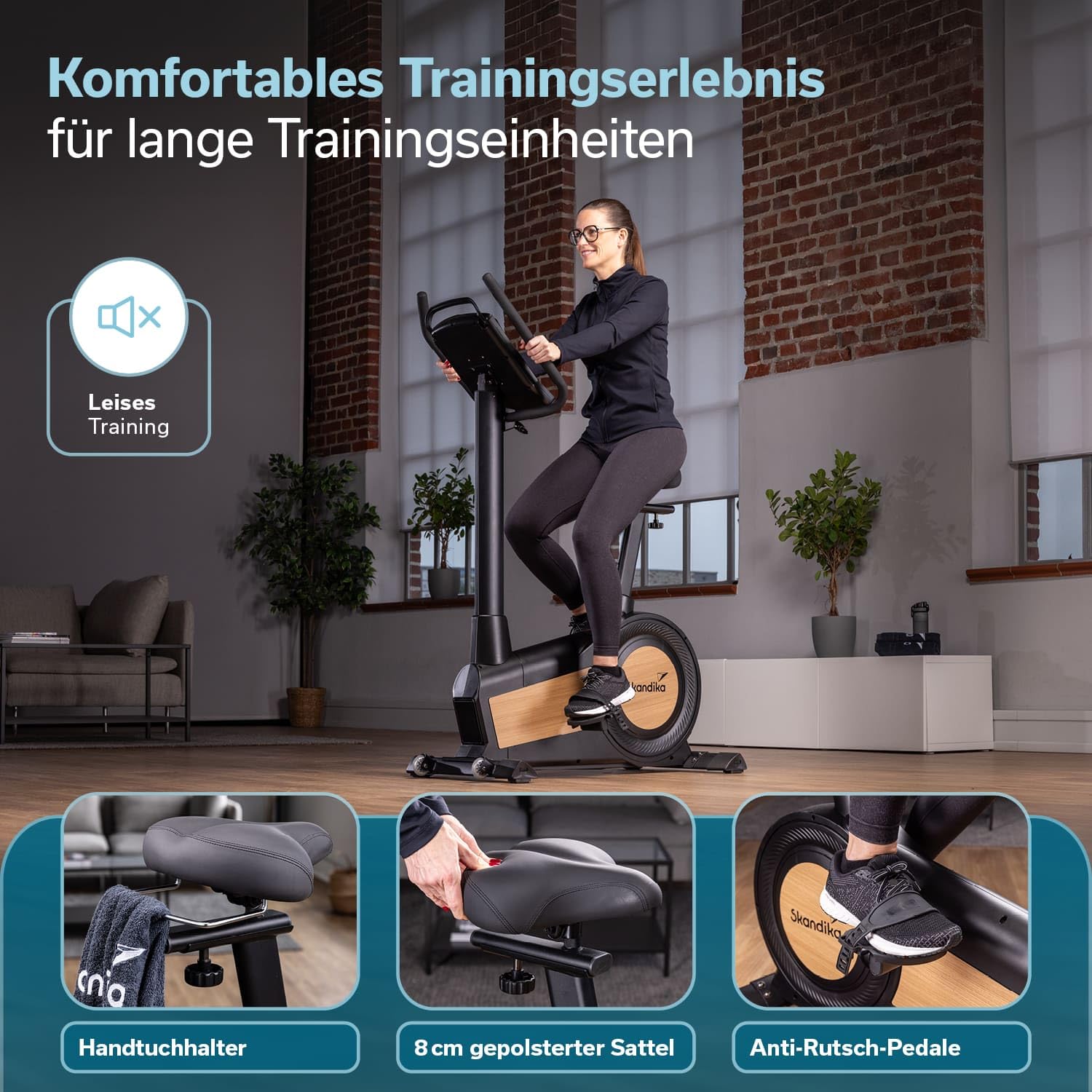 Skandika Ergometer Cykling P15 Heimtrainer Fahrrad mit Touchscreen