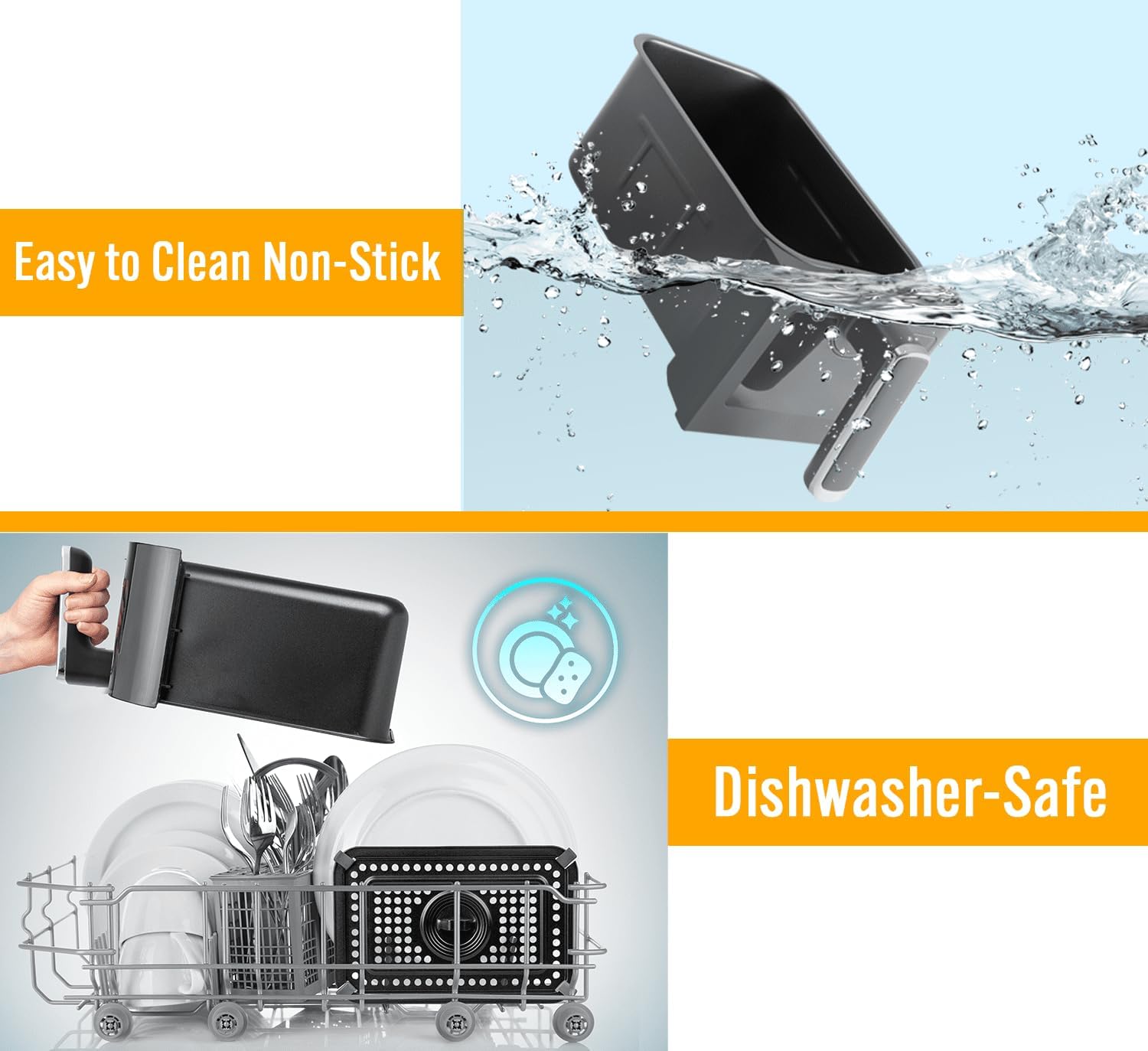 PureMate PM924 Air Fryer Easy to Clean Non-Stick and Dishwasher-Safe Parts