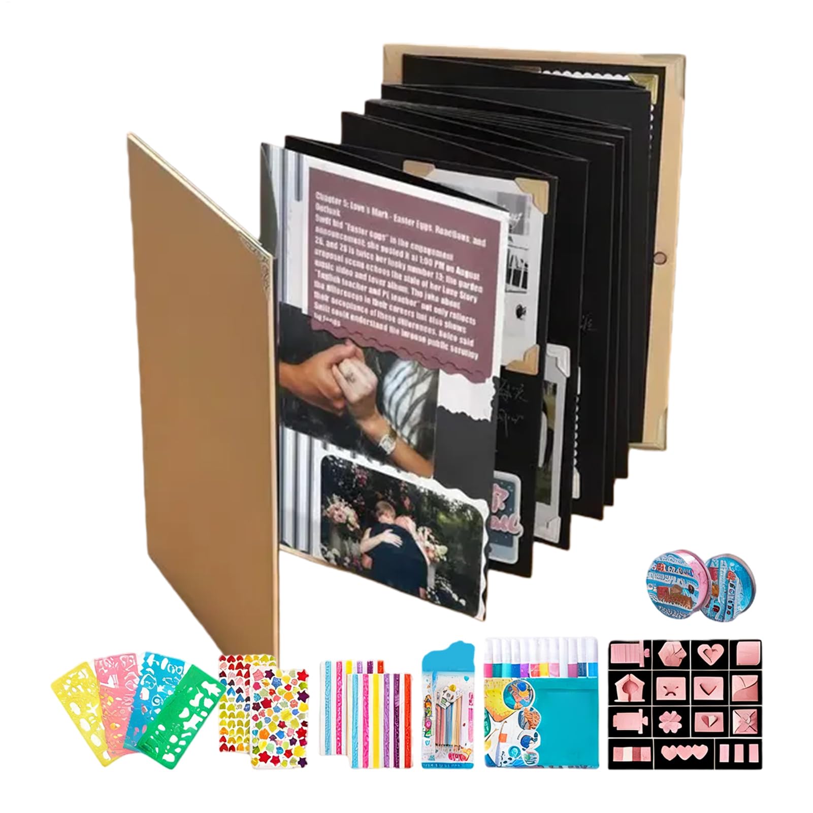 Album photo pliable de mariage avec 12 feutres, idée cadeau d'anniversaire originale