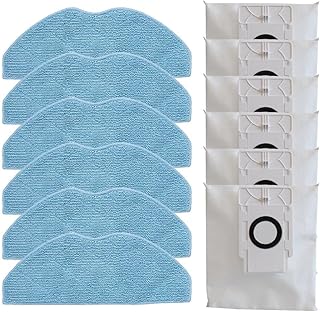 Paquete de bolsas de polvo y almohadillas de fregona de calidad compatibles con 360 para aspiradora robot modelo Botslab, color blanco