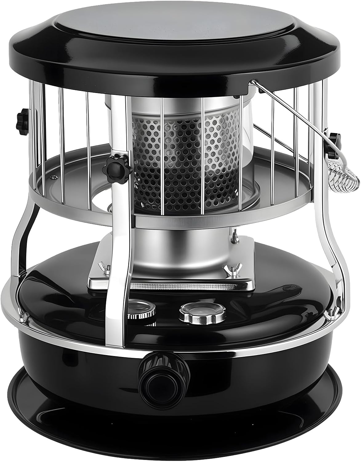 2 in 1 Portable Kerosene Heater & Stove, 9000 BTU, Non-Electric Indoor Outdoor Heater for Camping, Hunting, Cooking, Home, Garage, and Emergency Preparedness - Black