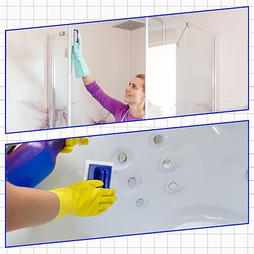 Miniatura 6 de Maxdot Juego de 18 piezas de fregaderos de baño con asas, incluye 15 almohadillas de fregado de baño, 3 fregadores de bañera con asa, removedor de